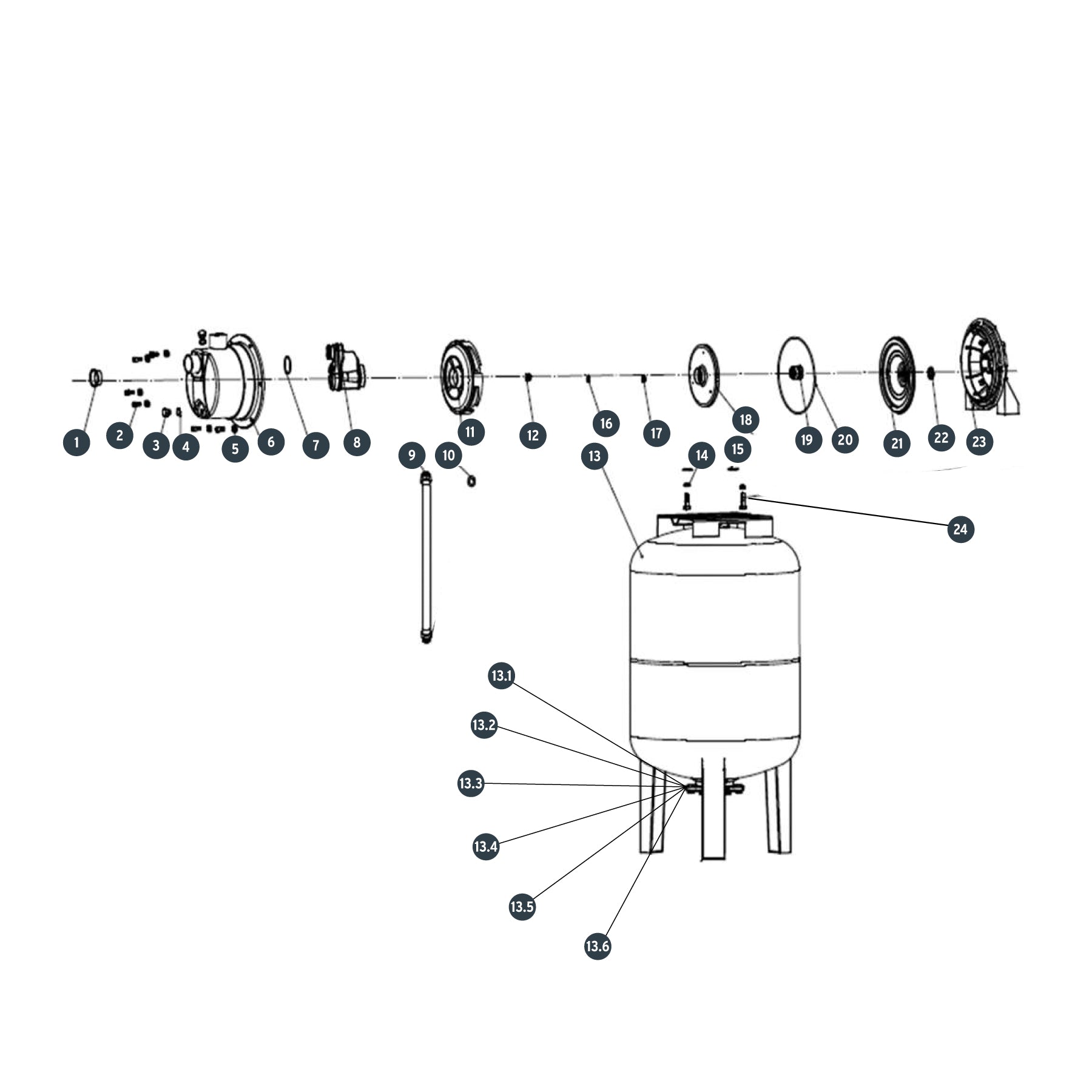 Bomba hidroneumática 1 HP, 100 litros