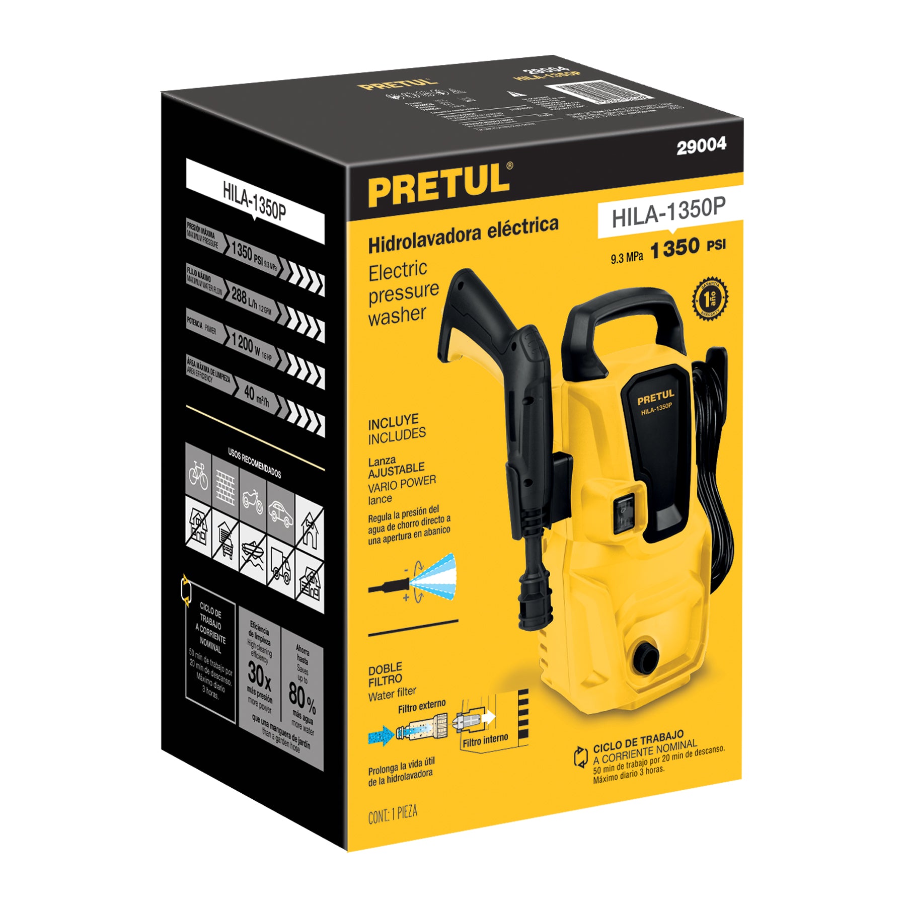 Hidrolavadora eléctrica 1350 PSI, Pretul SUST 26014