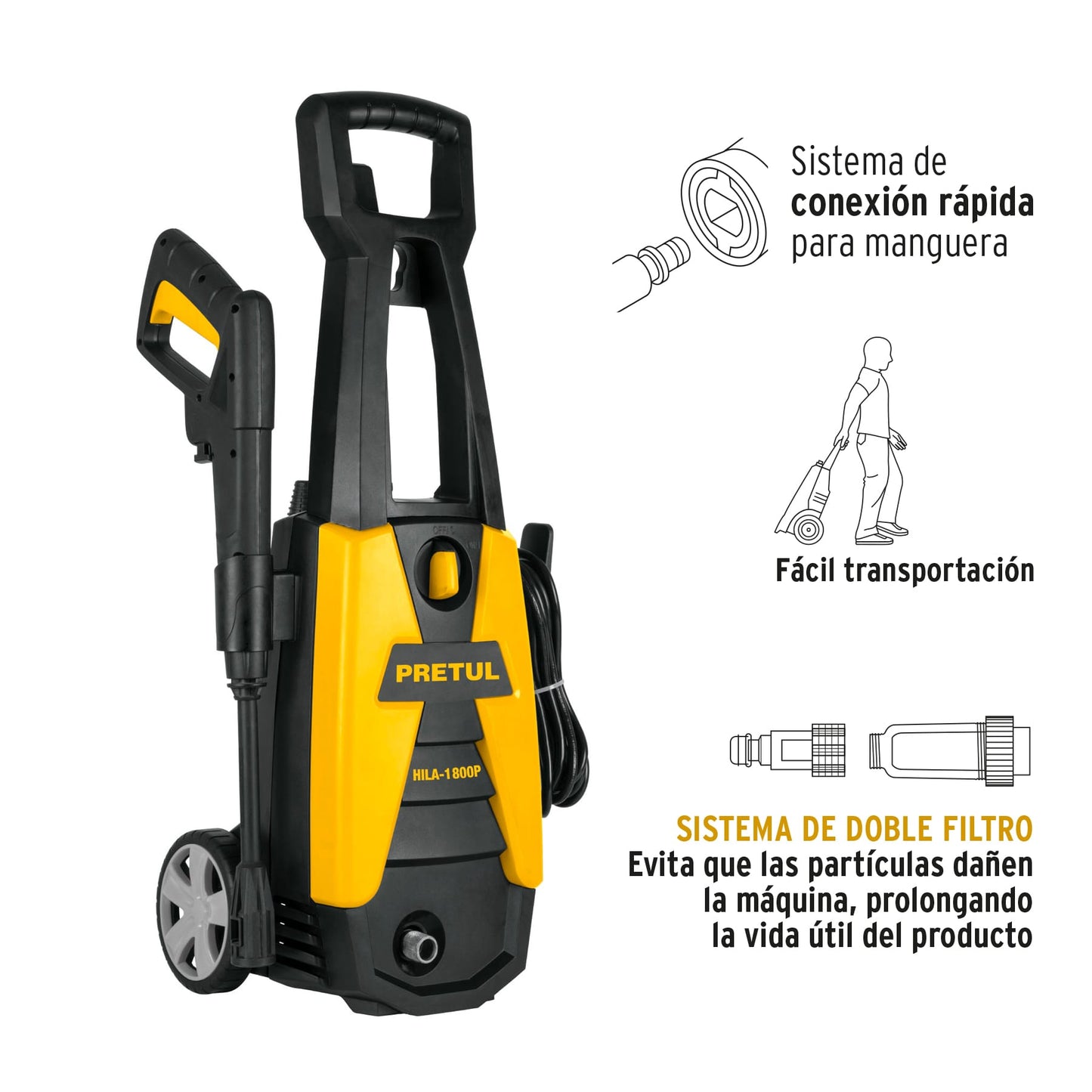 Hidrolavadora eléctrica, 1800 PSI, Pretul SUSTITUTO 101594