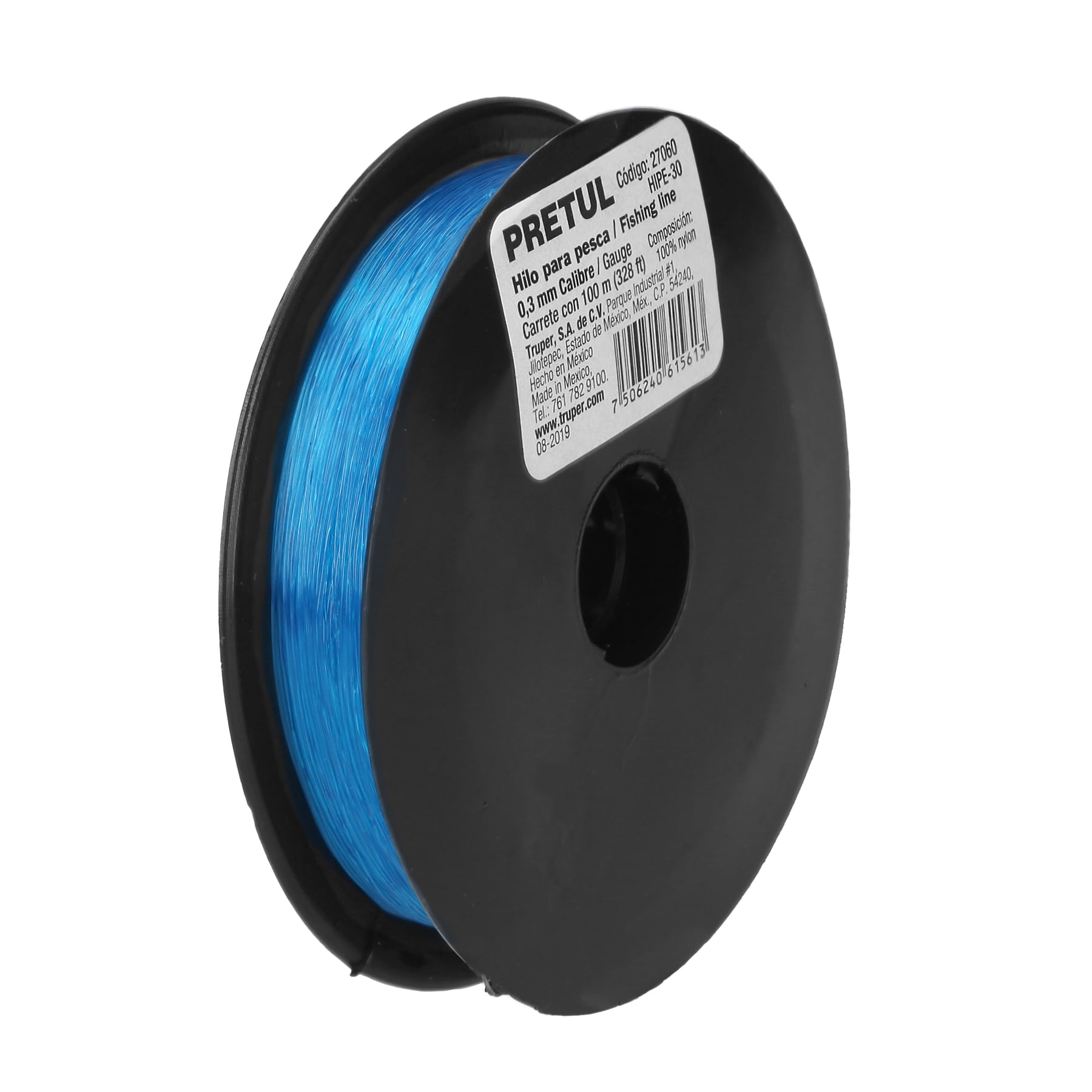 Hilo para pesca, rollo 100 m, calibre 0.30 mm, azul