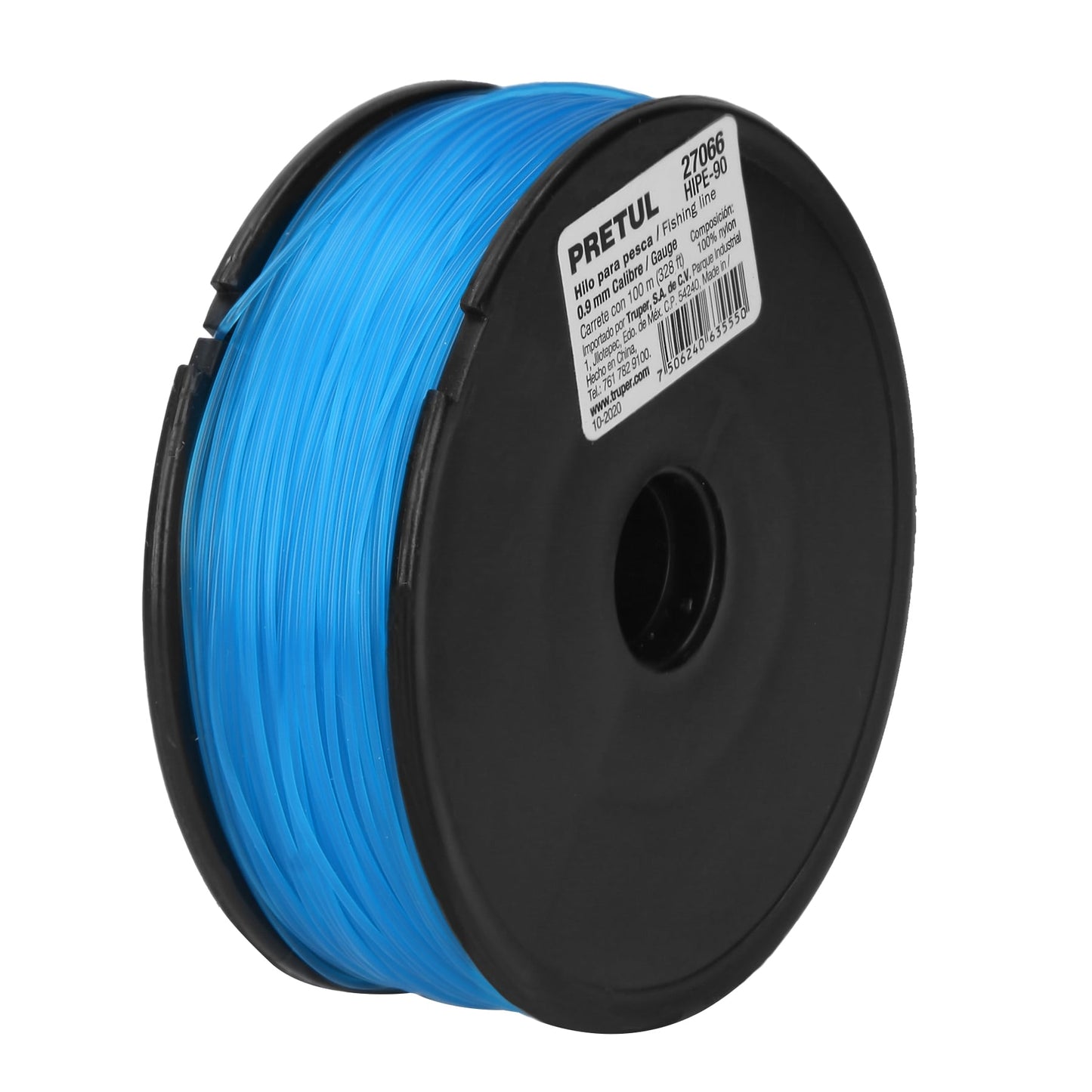 Hilo para pesca, rollo 100m, calibre 0.90mm, azul