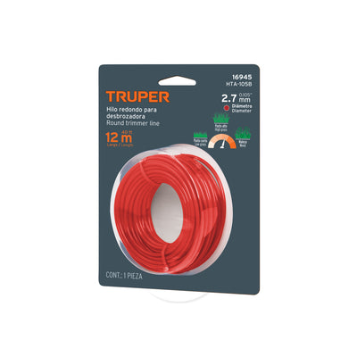 Hilo redondo para desbrozadora, 12 m largo, 2.7 mm, blister..