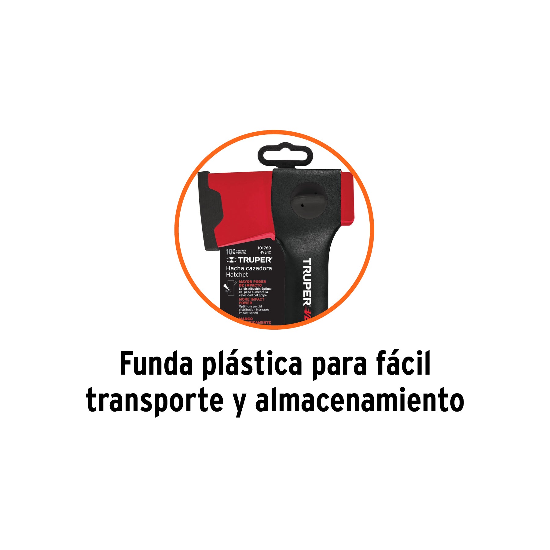 Hacha 1 lb, mango corto de nylon, 9'