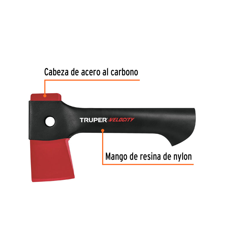 Hacha 1 lb, mango corto de nylon, 9'