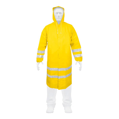 Gabardina impermeable con reflejante, talla grande, PVC