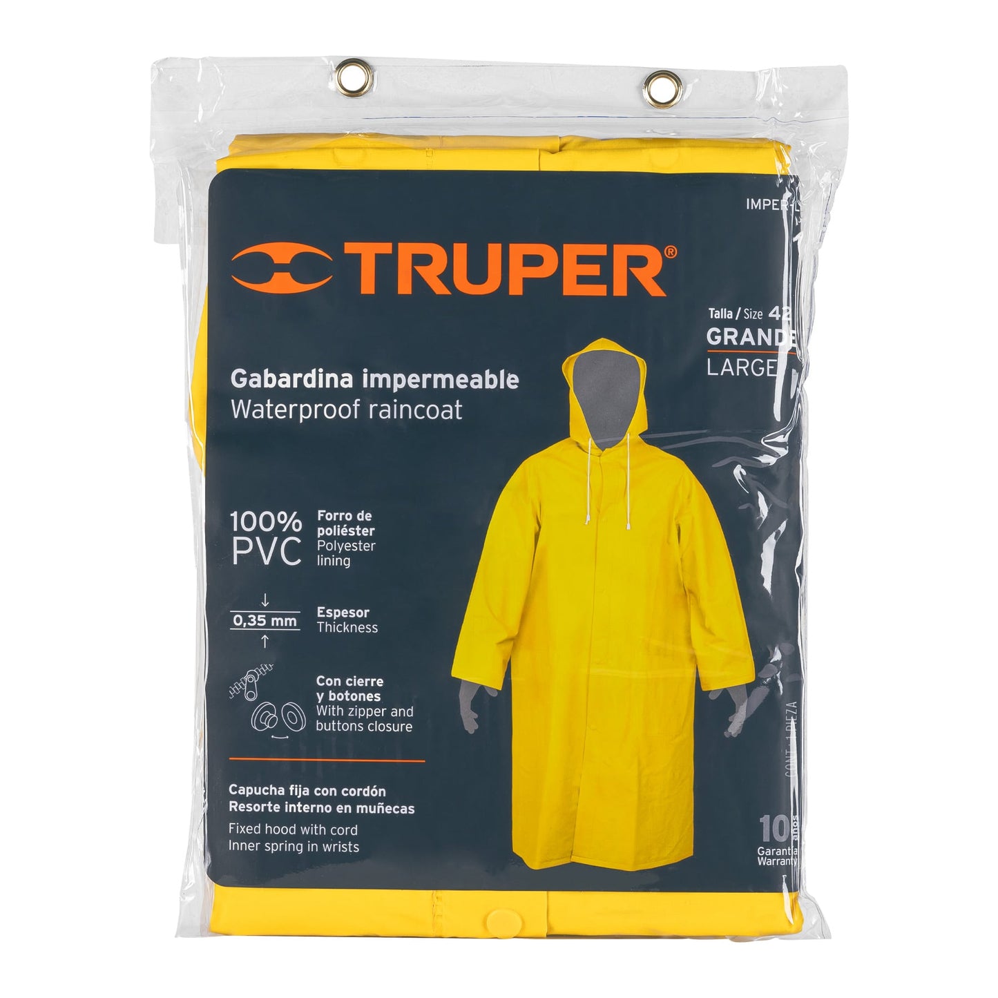 Gabardina talla grande, PVC