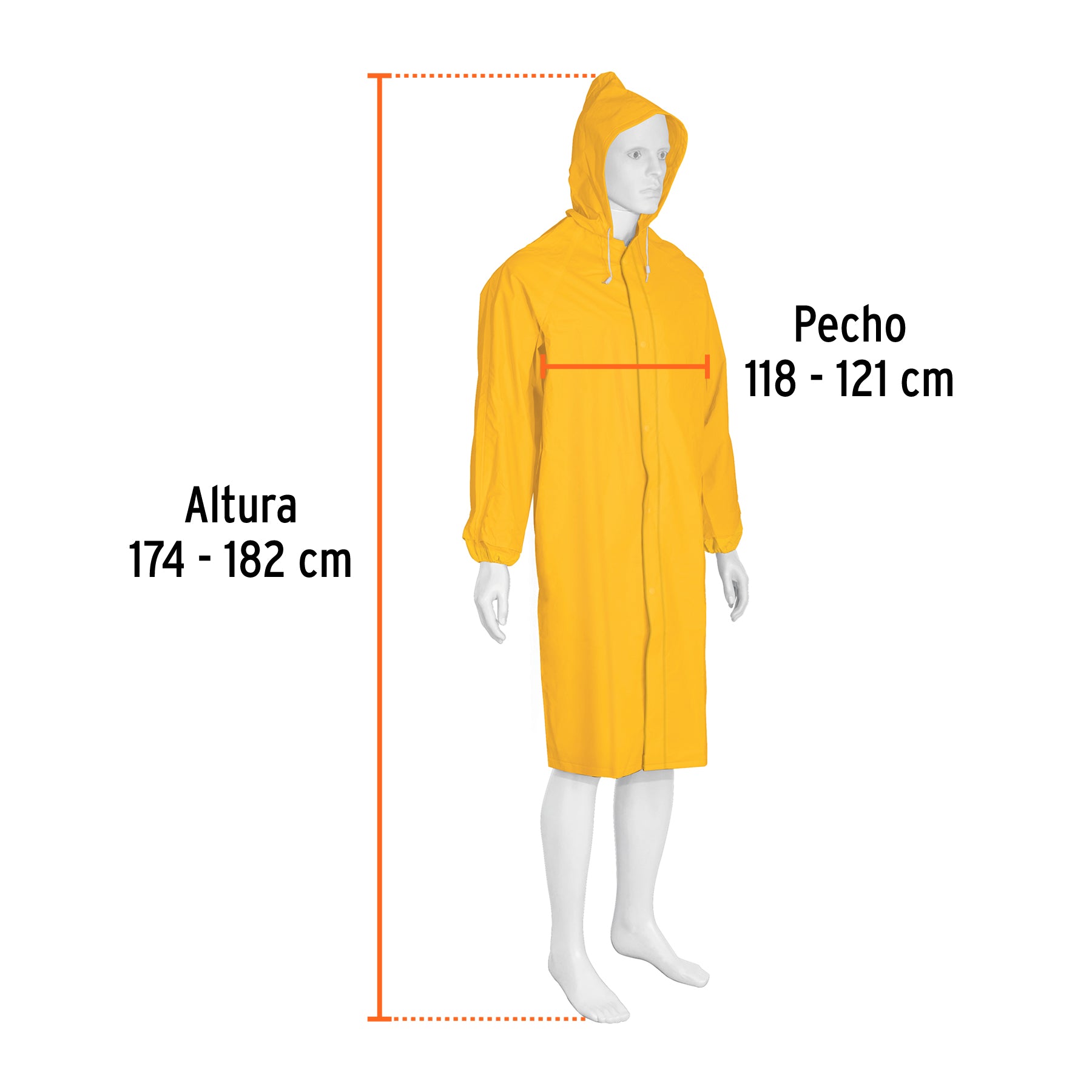 Gabardina talla grande, PVC
