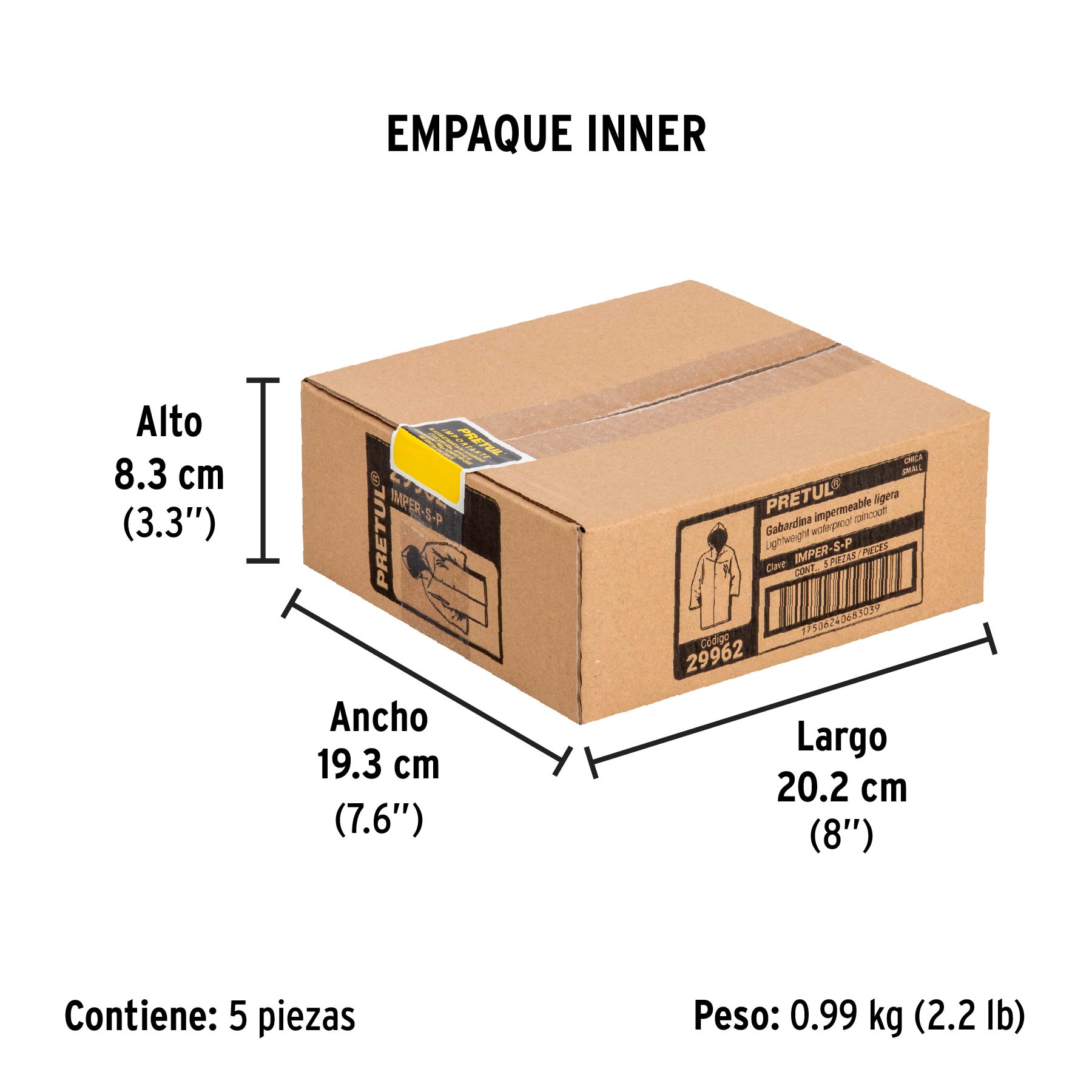 Gabardina impermeable, PVC, espesor 0.10 mm, chica, Pretul