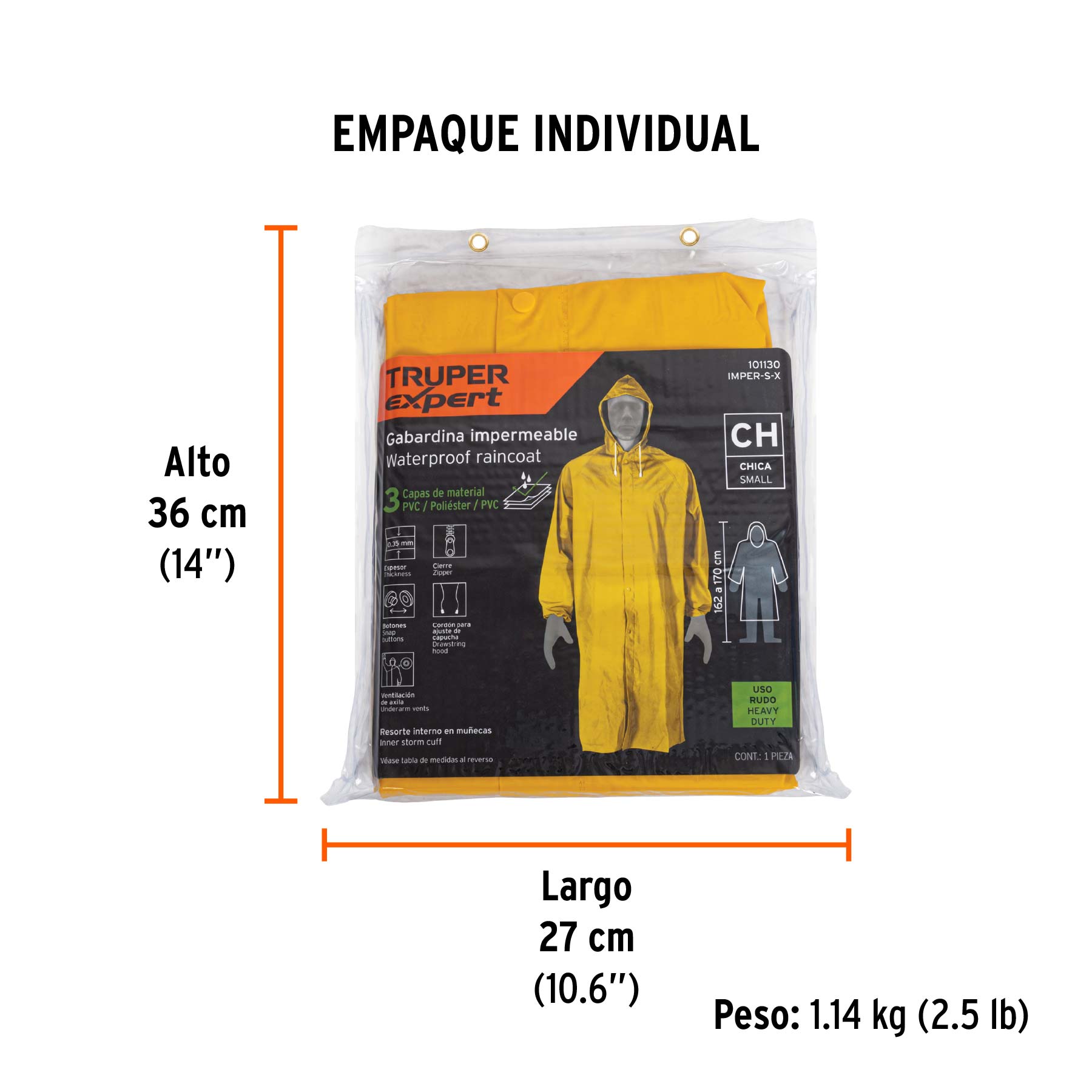 Gabardina impermeable,PVC/poliéster/PVC,0.35 mm CH,Expert