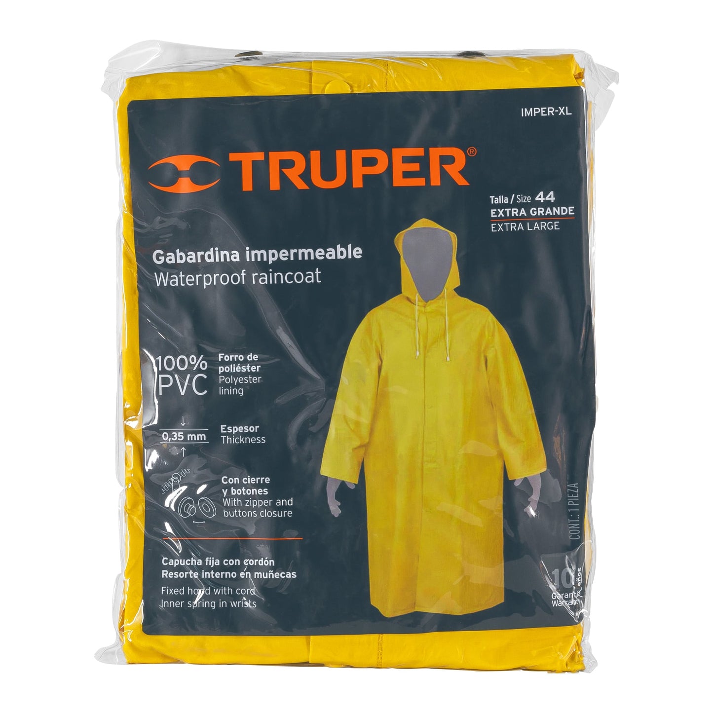 Gabardina talla extra-grande, PVC