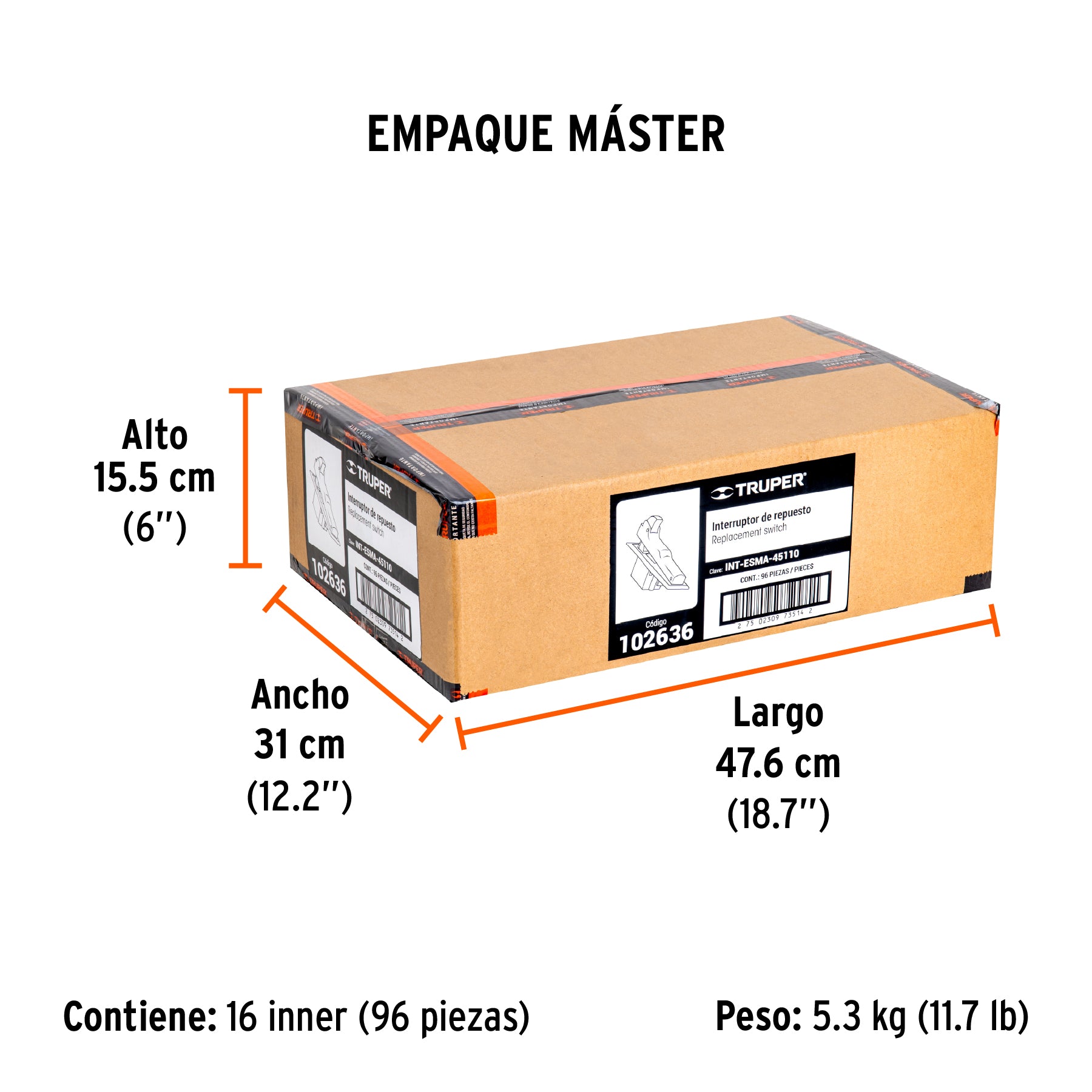 Interruptor de repuesto para ESMA-45110, Truper