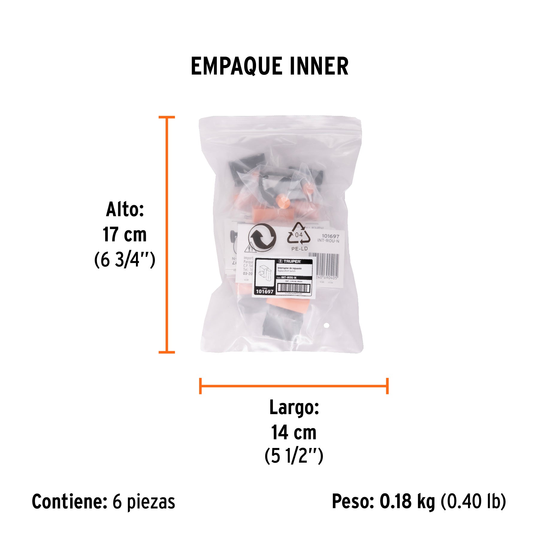 Interruptor de repuesto para ROU-N, Truper