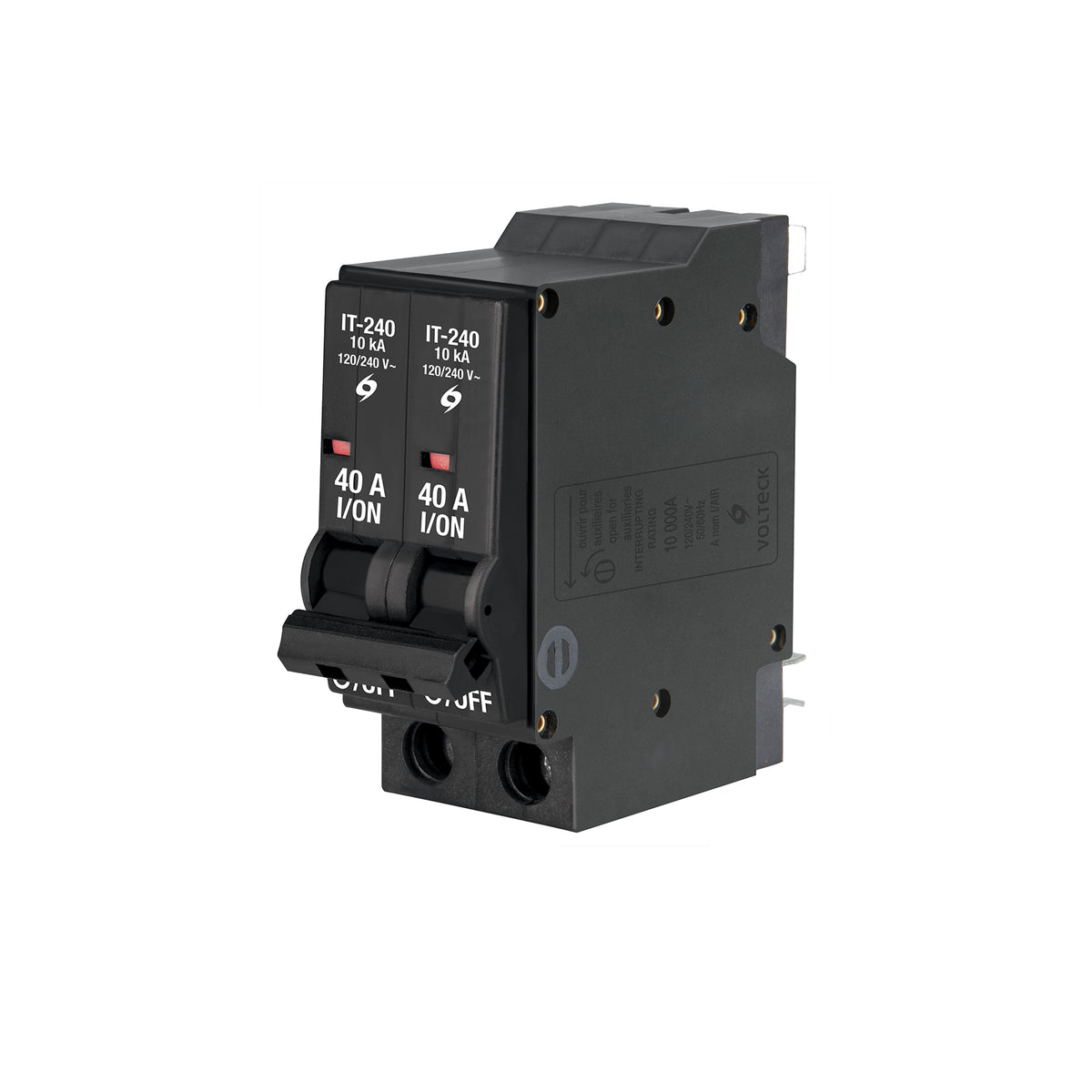 Interruptor de 2 polos 40A, enchufable, a granel, VOLTECK