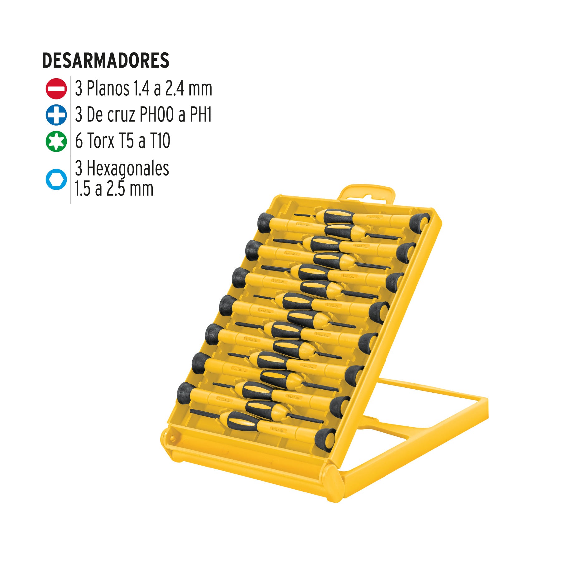 Juego con desarmadores de precisión, 15 piezas, Pretul