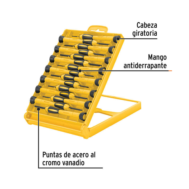 Juego con desarmadores de precisión, 15 piezas, Pretul