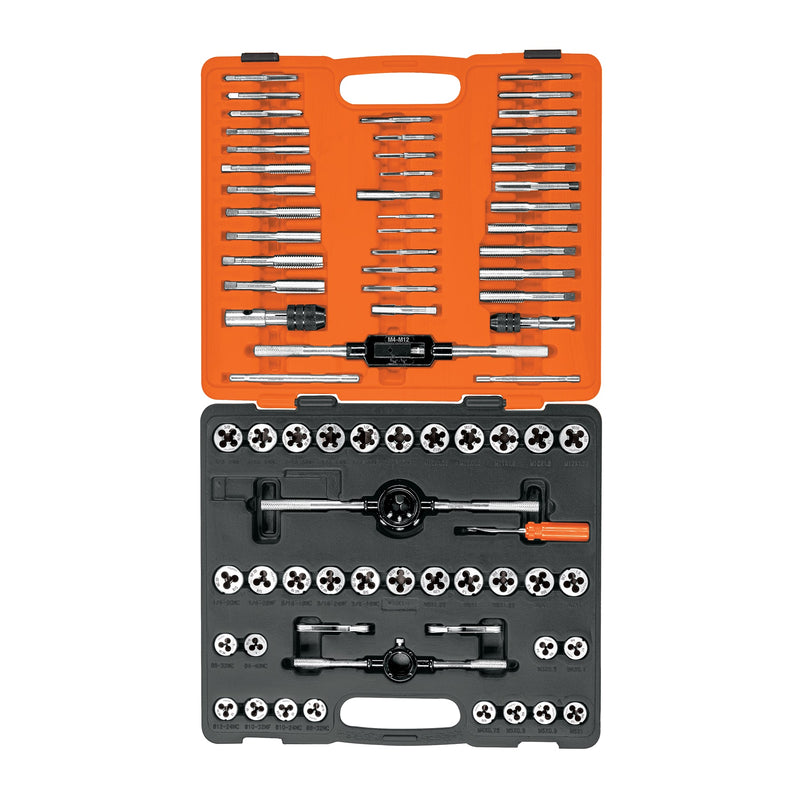 Juego de machuelos y tarrajas de 76 piezas