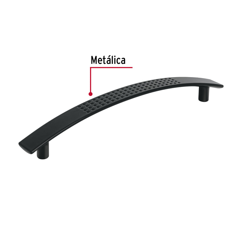 Jaladera de 128mm estilo 'Contempo' acabado negro, Hermex