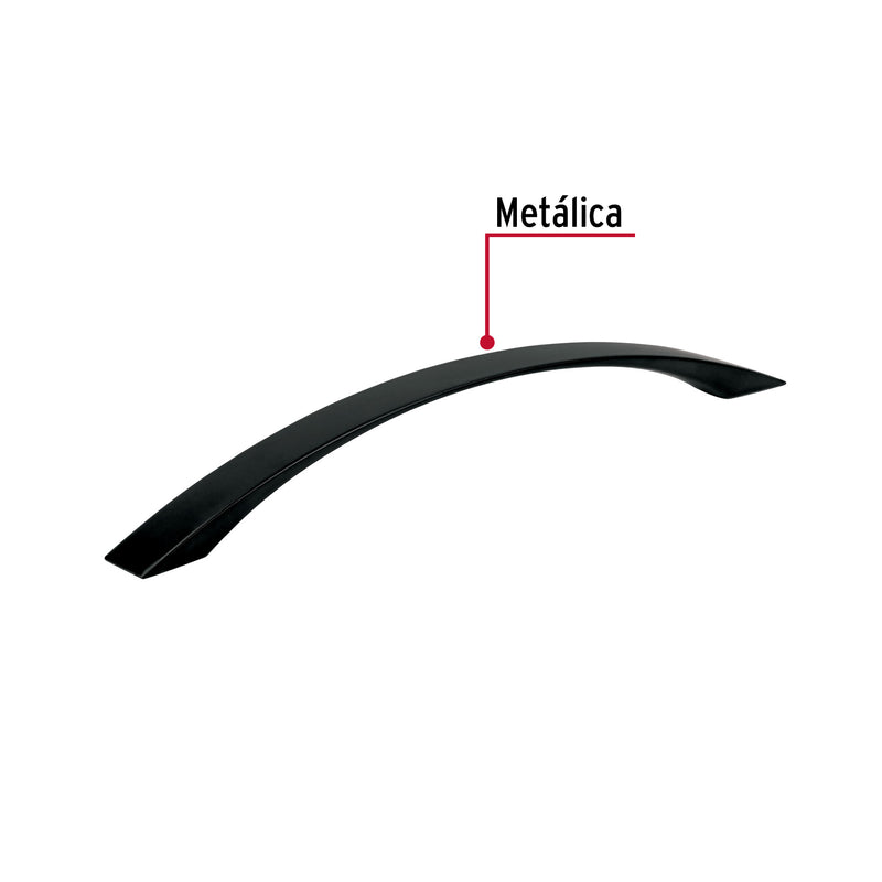 Jaladera de 160mm estilo 'Moderno' acabado negro, Hermex