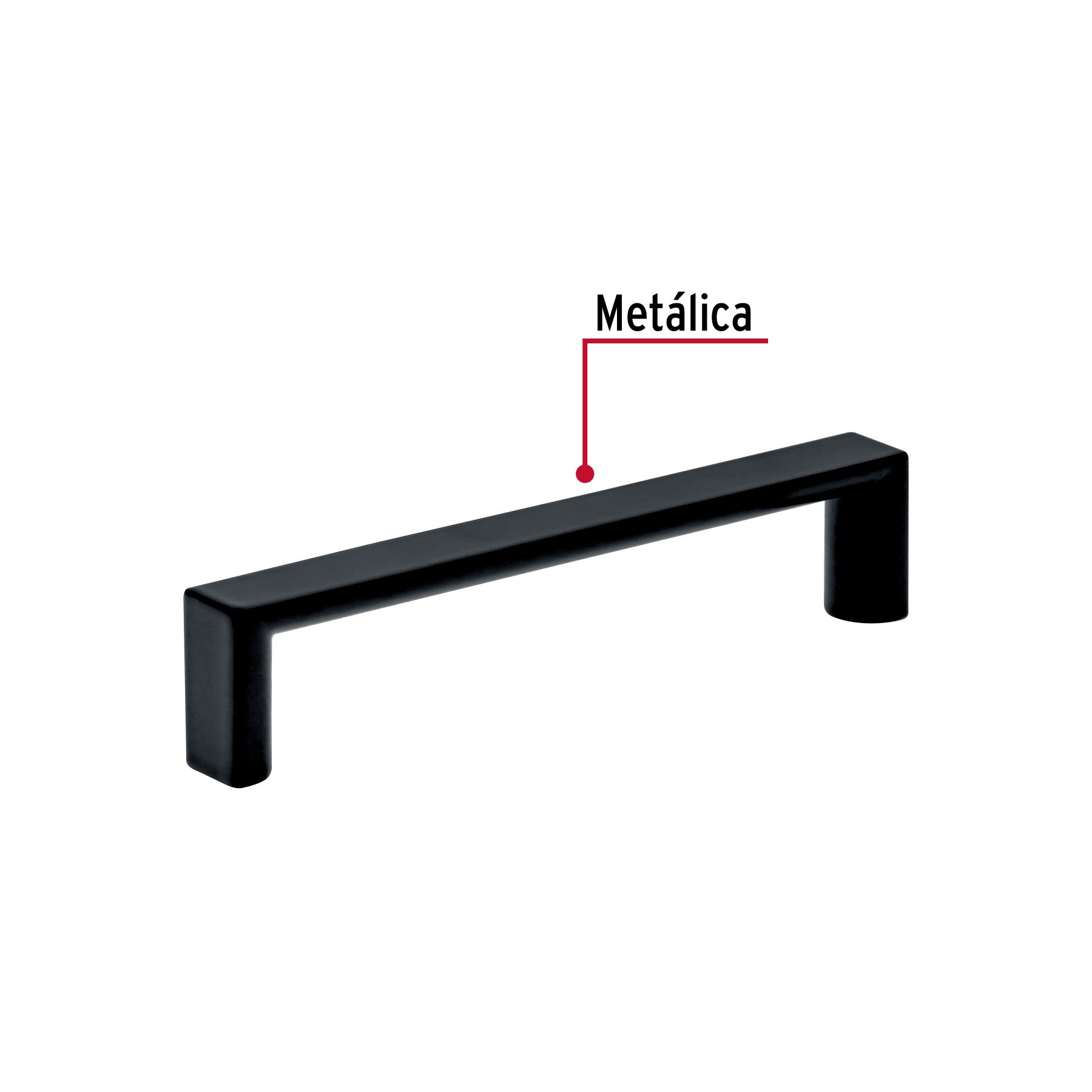 Jaladera de 96mm estilo 'Andamio' acabado negro, Hermex