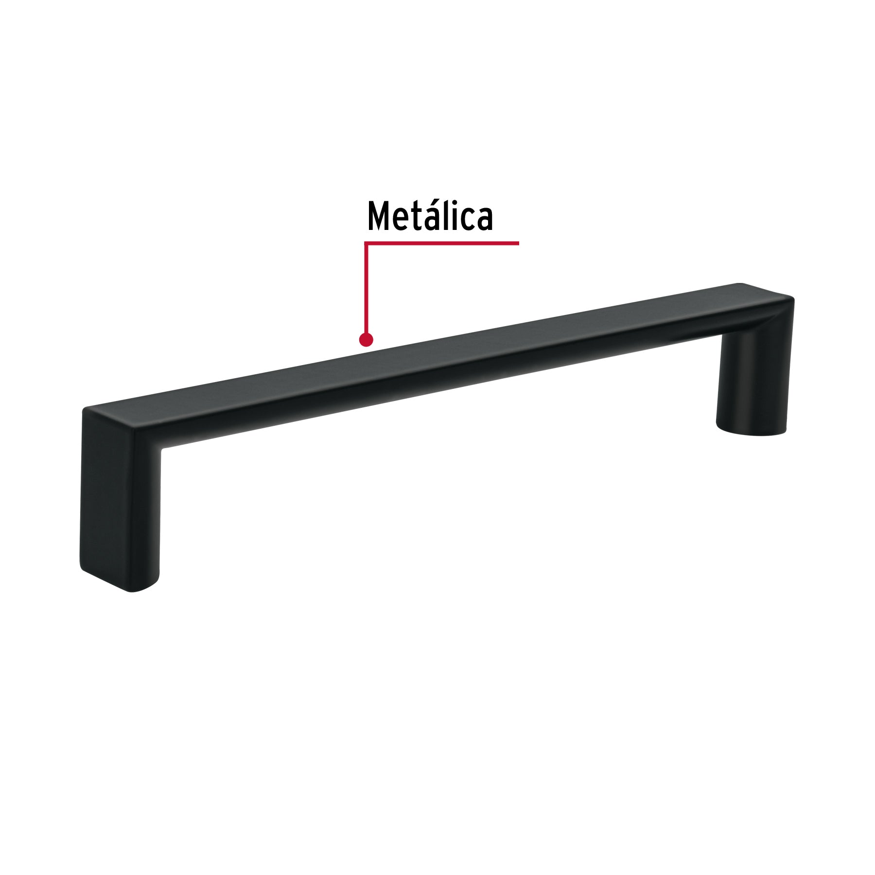 Jaladera de 128mm estilo 'Andamio' acabado negro, Hermex