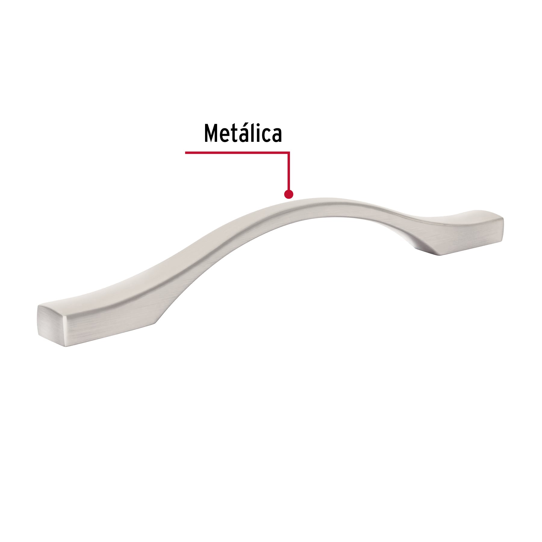 Jaladera de 128mm estilo 'Segovia' acabado níquel satinado