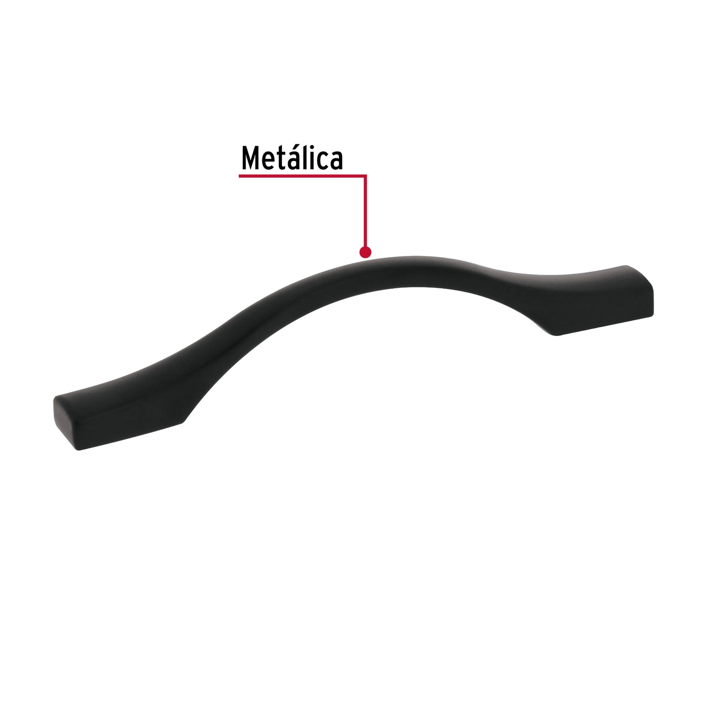 Jaladera de 96mm estilo 'Segovia' acabado negro