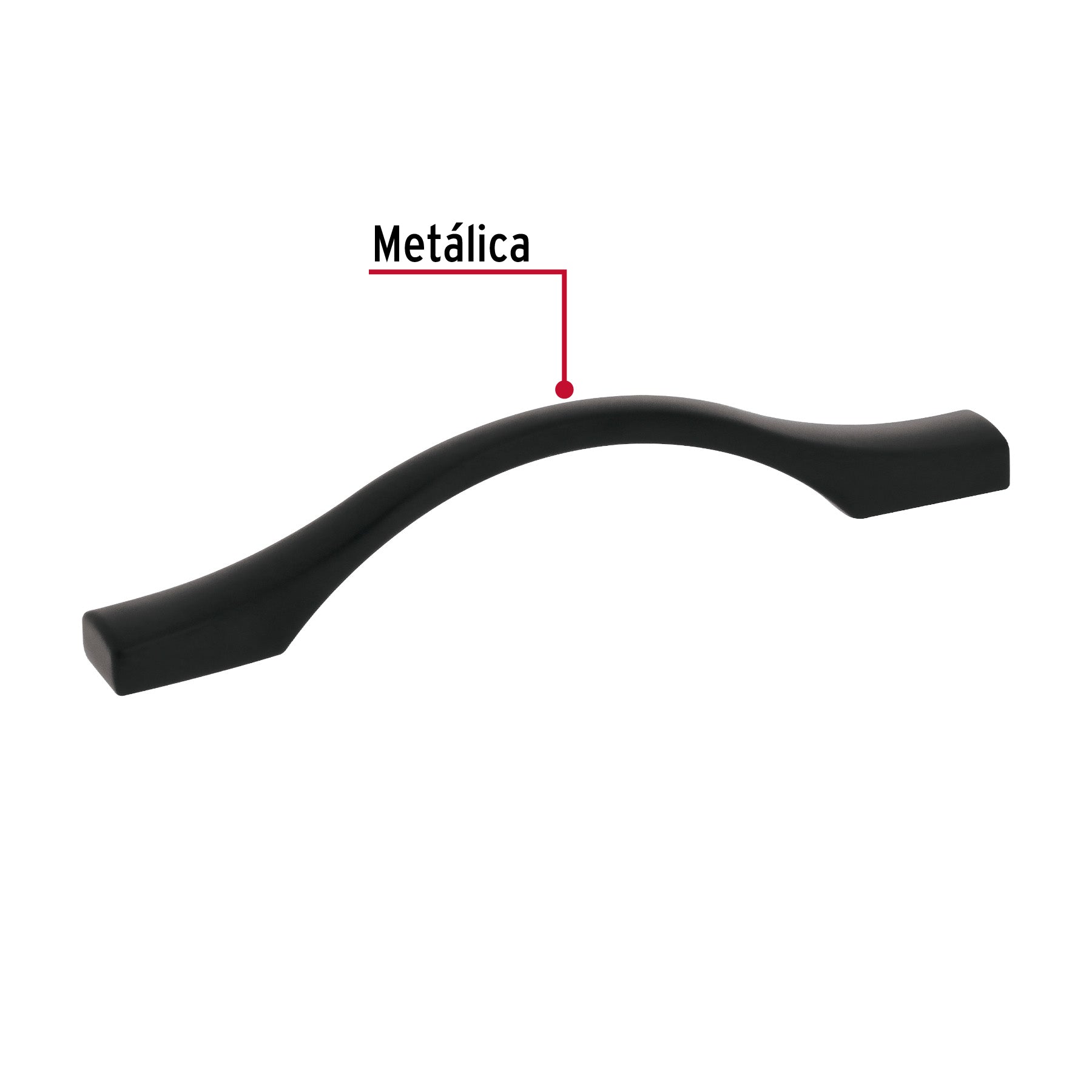 Jaladera de 96mm estilo 'Segovia' acabado negro