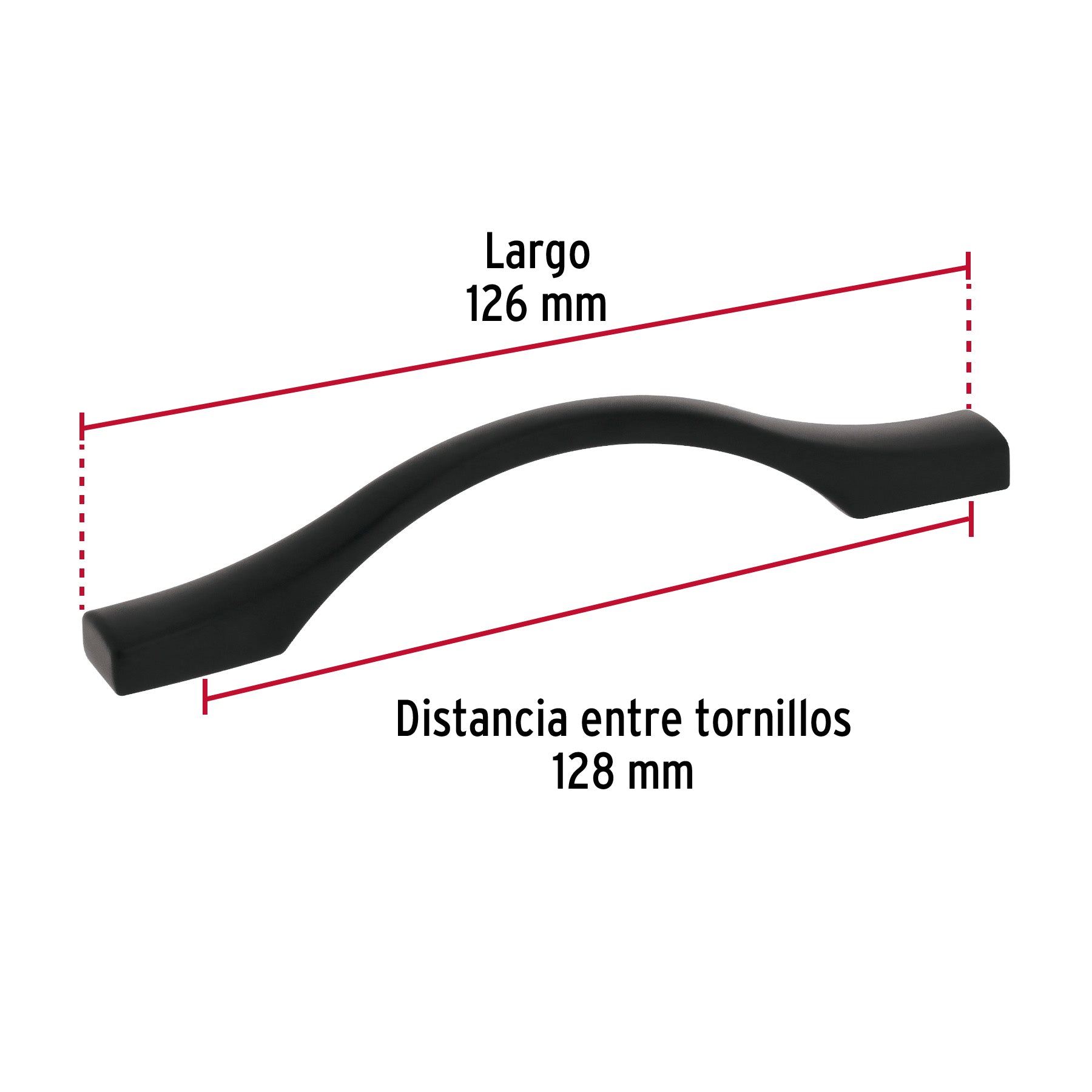 Jaladera de 96mm estilo 'Segovia' acabado negro