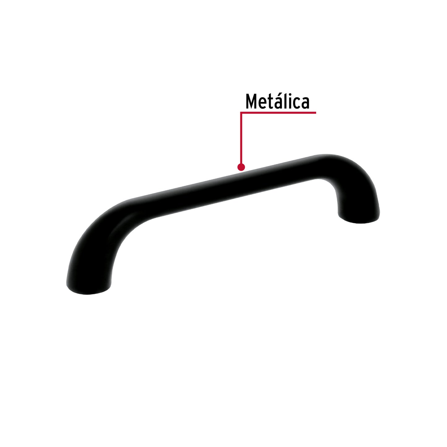 Jaladera de 96mm estilo 'Cádiz' acabado negro
