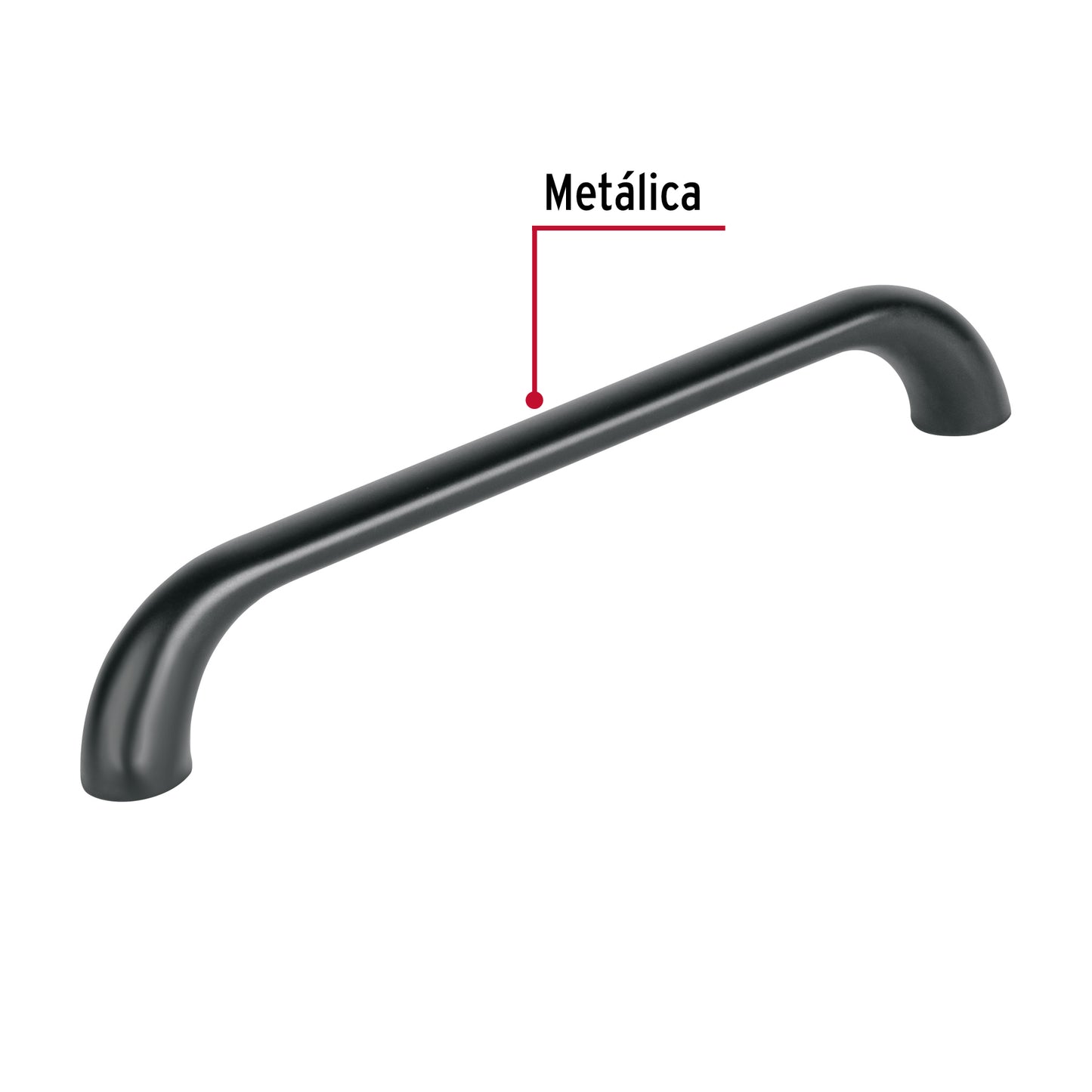 Jaladera de 128mm estilo 'Cádiz' acabado negro