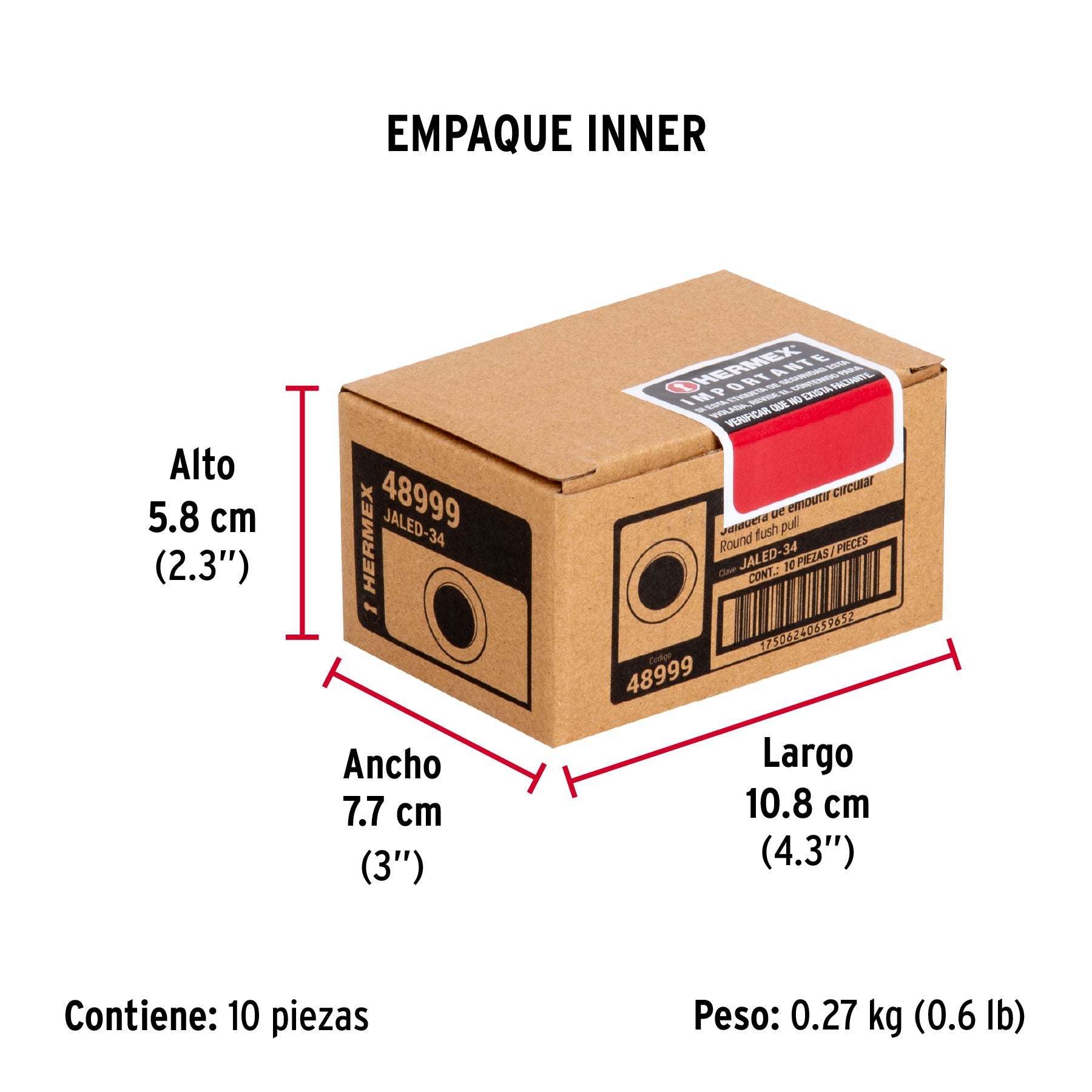 Jaladera de embutir cromada tipo dedal #4