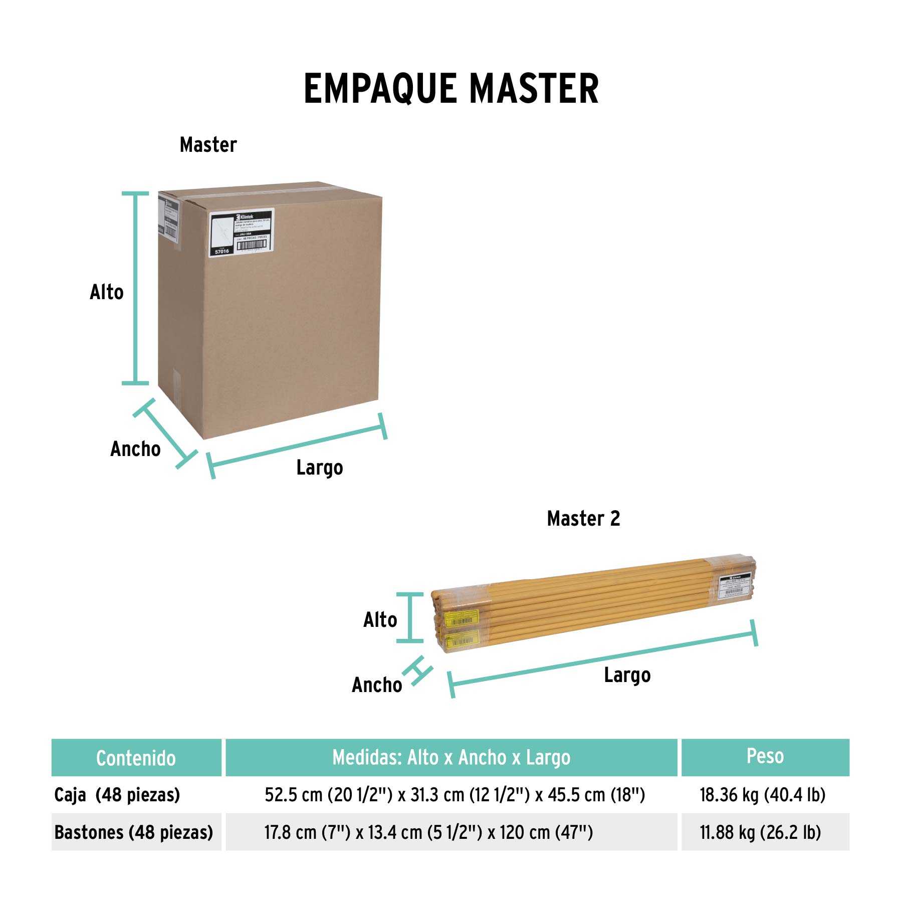 Jalador de plástico con base de aluminio, 50 cm