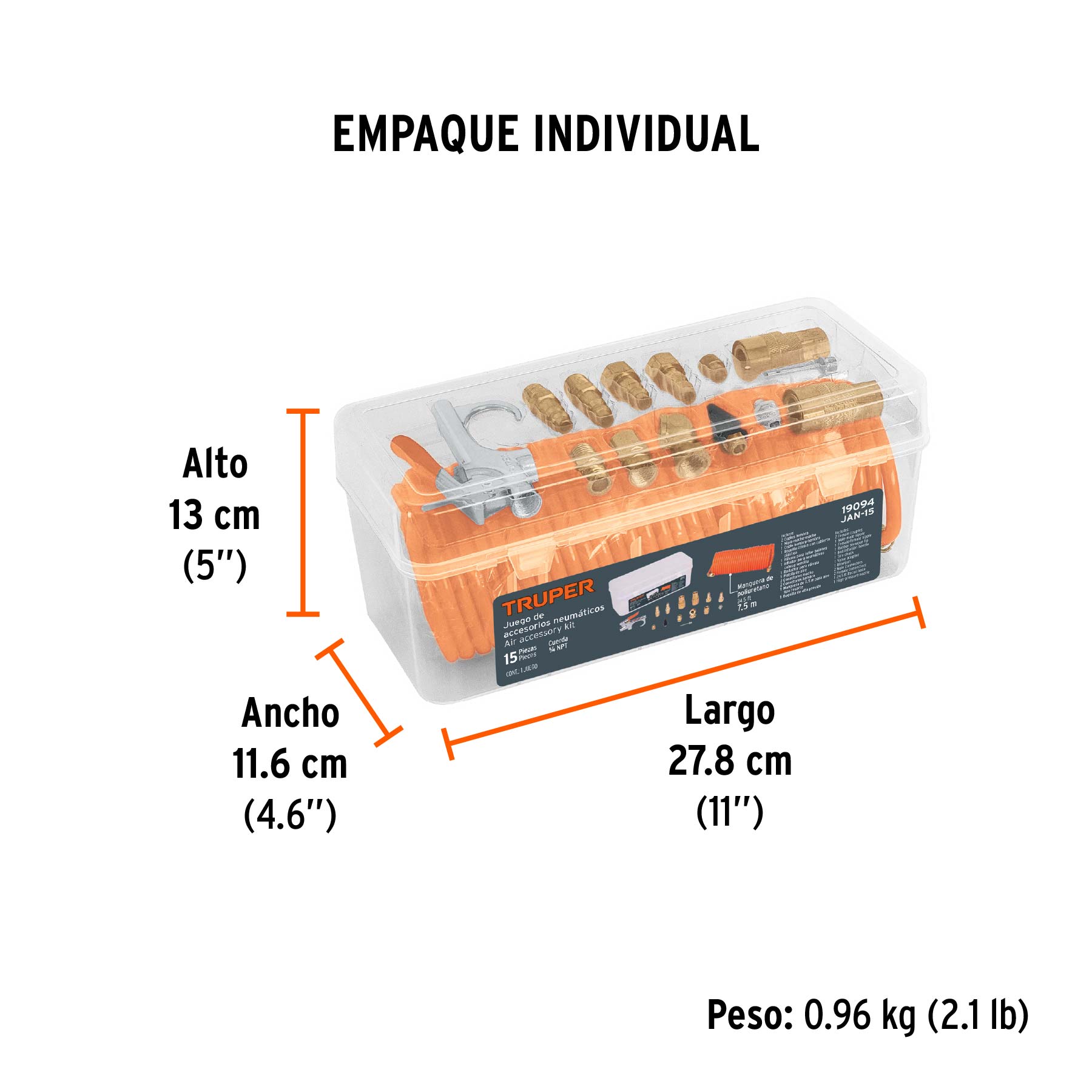 Juego de 15 piezas para compresor de aire