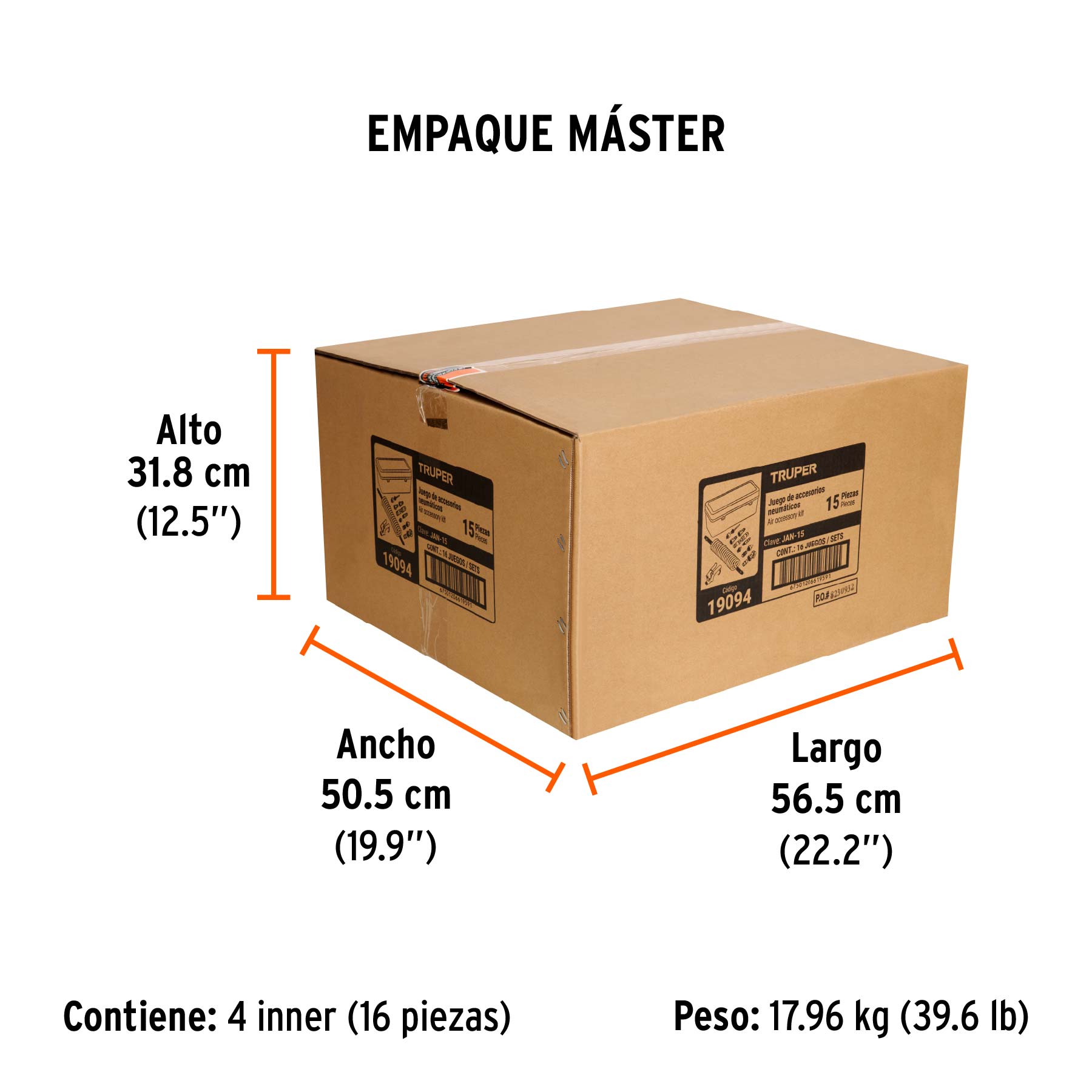 Juego de 15 piezas para compresor de aire