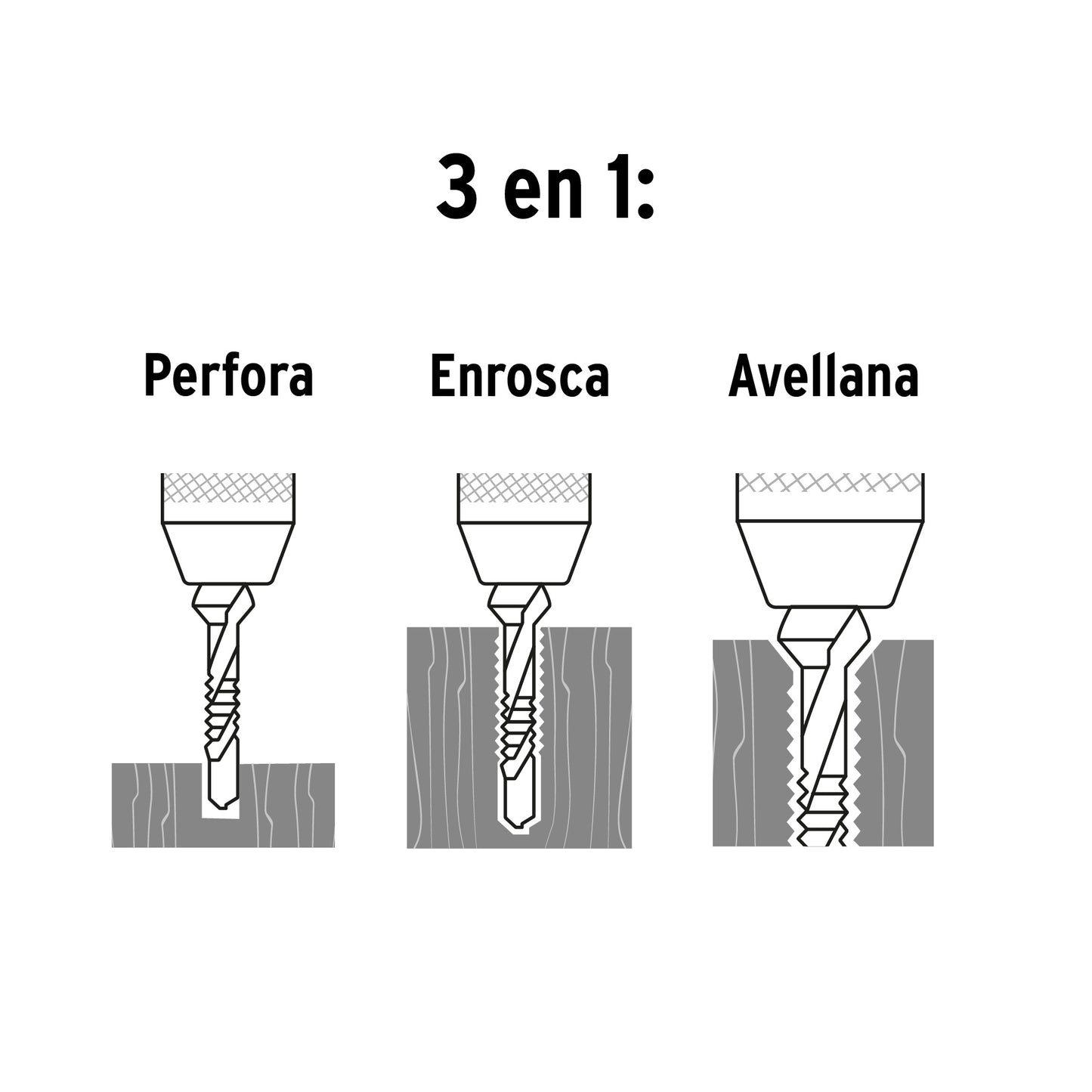 Juego de 6 brocas HSS con machuelo para metal, Truper