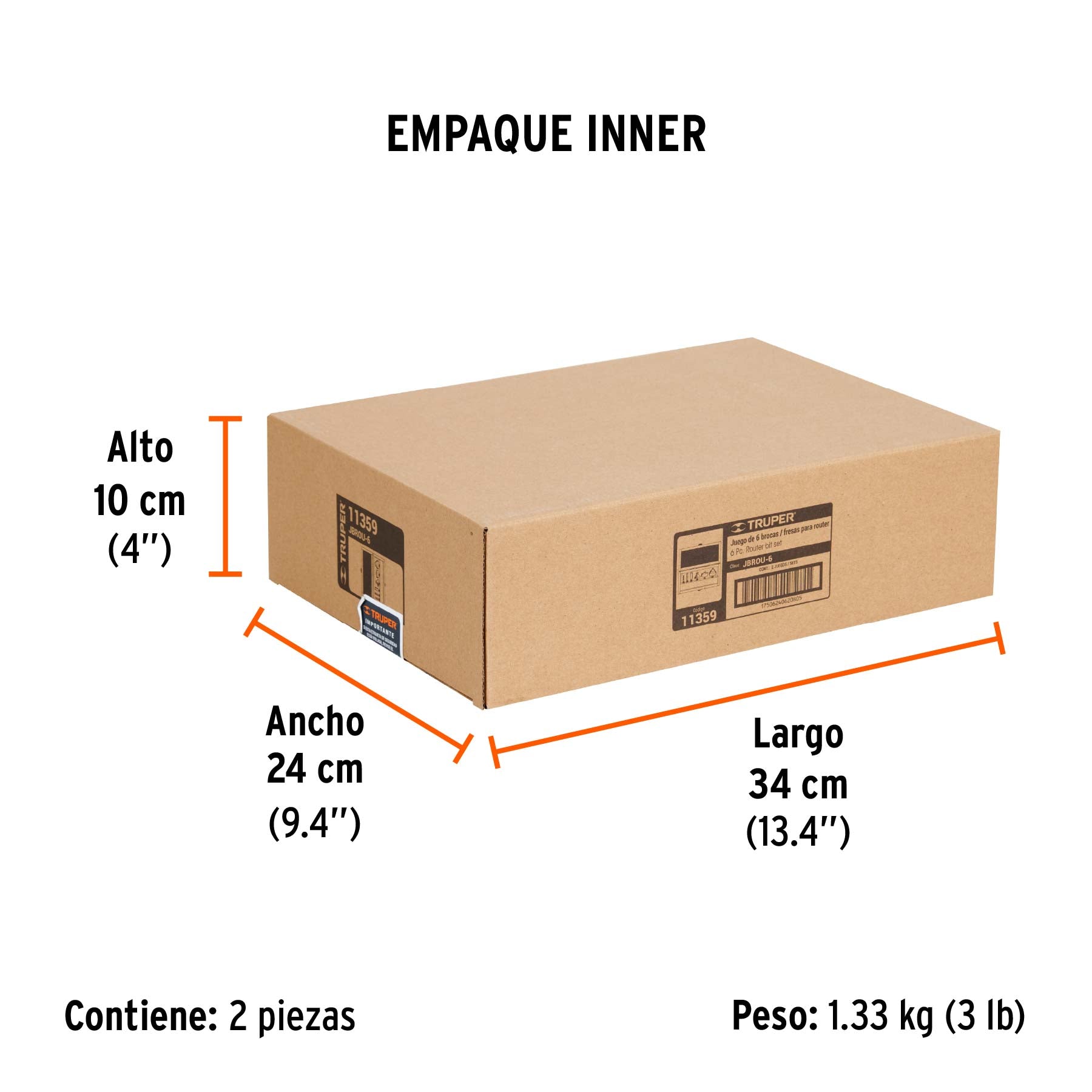 Juego de brocas para router, 6 piezas