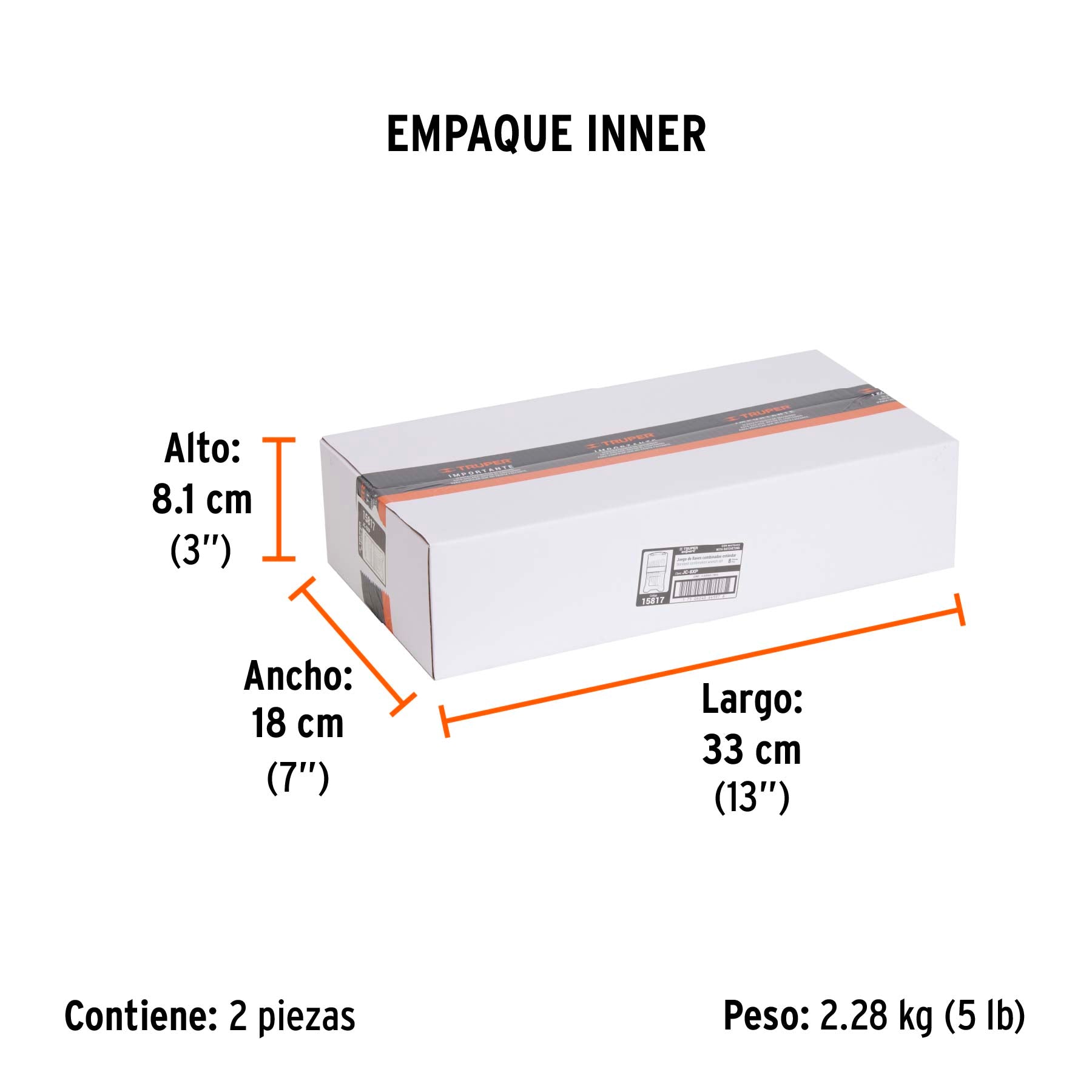 Juego llaves combinadas con matraca, 8 pzas, Truper Expert