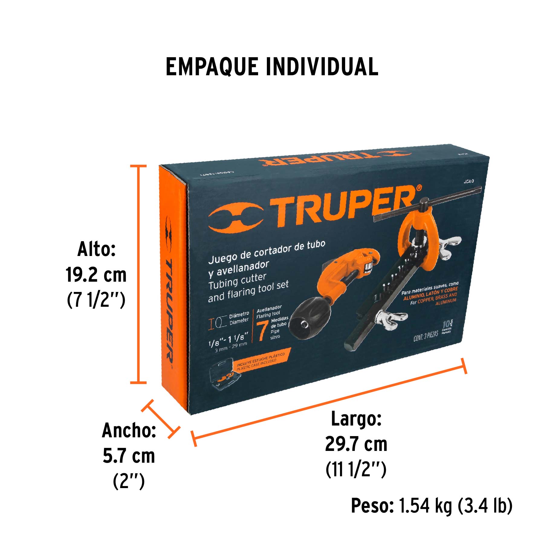 Juego de cortador de tubo y avellanador, 3 piezas