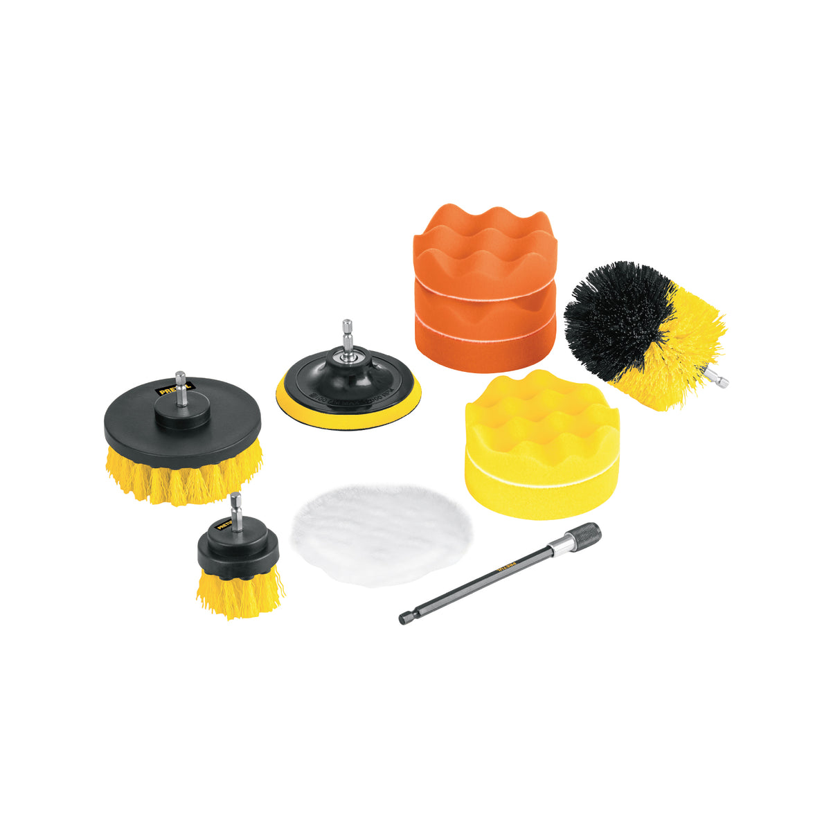 Juego 11 accesorios de limpieza y pulido p/taladro, Pretul