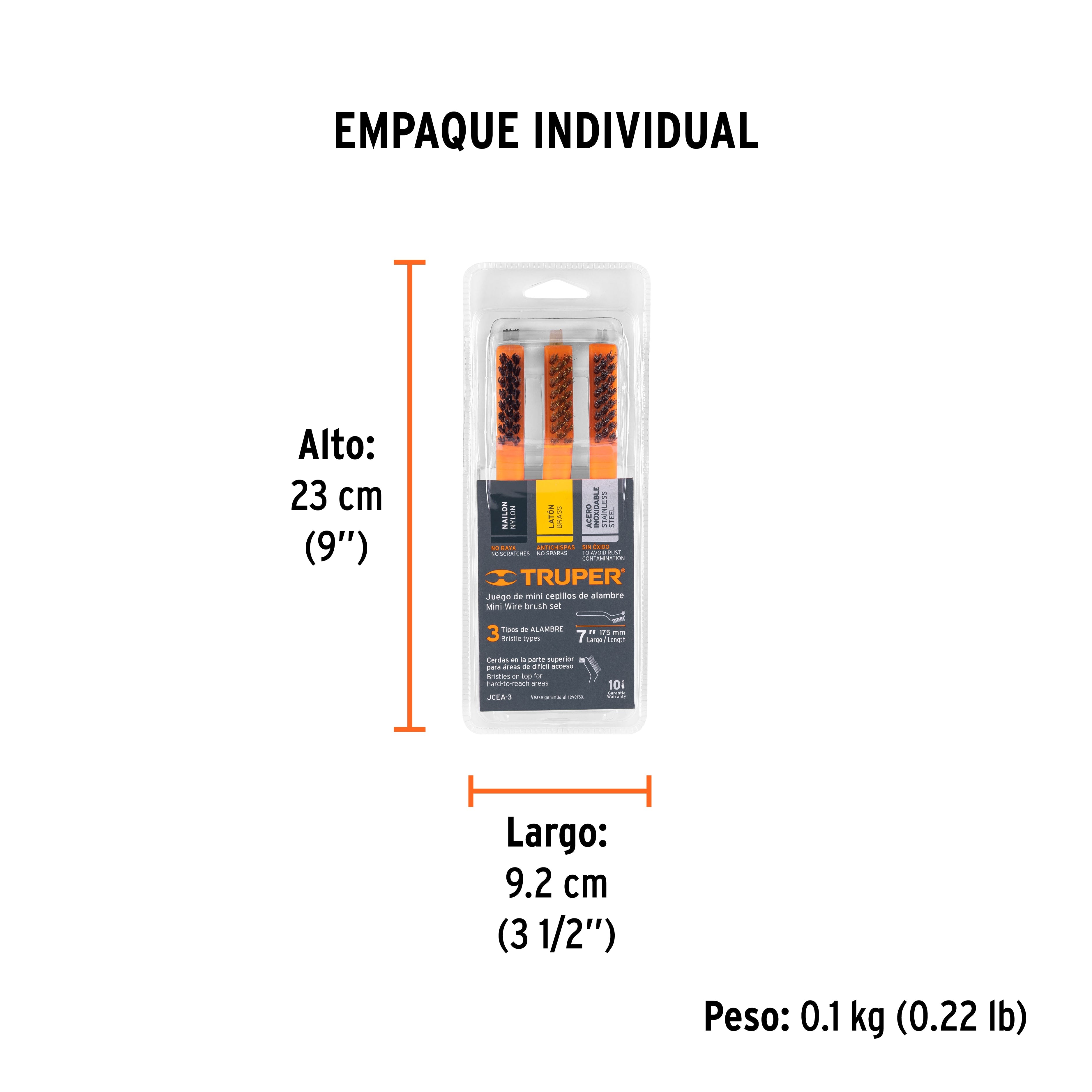 Juego de 3 mini cepillo de alambre