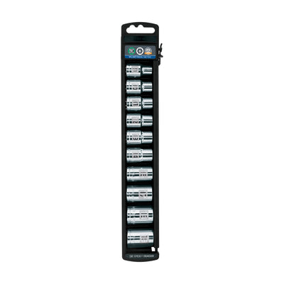Juego dados, cuadro 1/2", 10 piezas, milimétricos