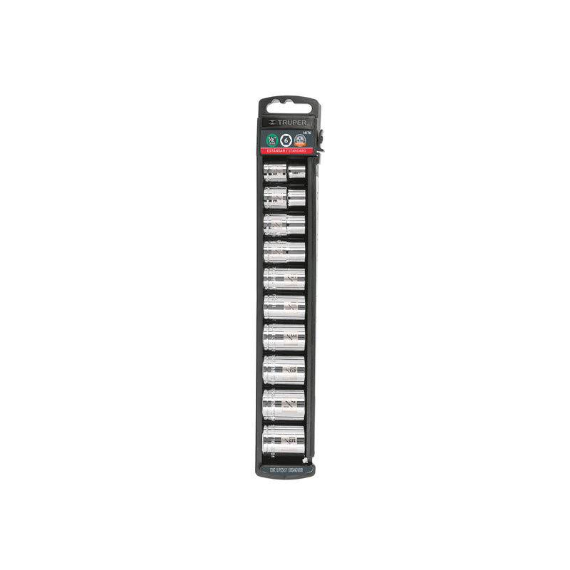 Juego dados, cuadro 1/2", 10 piezas