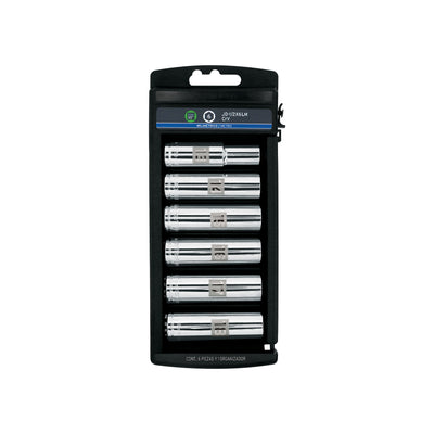 Juego dados largos, cuadro 1/2", 6 piezas, milimétricas