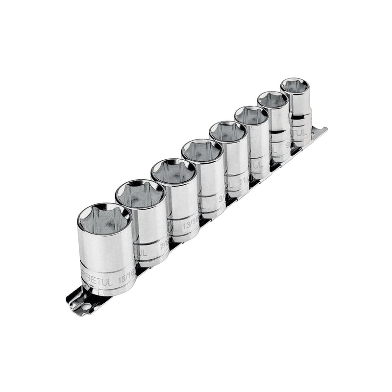 Juego dados, cuadro 1/2", 9 piezas, pretul