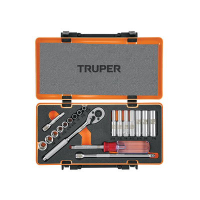 Juego de autoclé, cuadro 1/4", 20 piezas, Standard