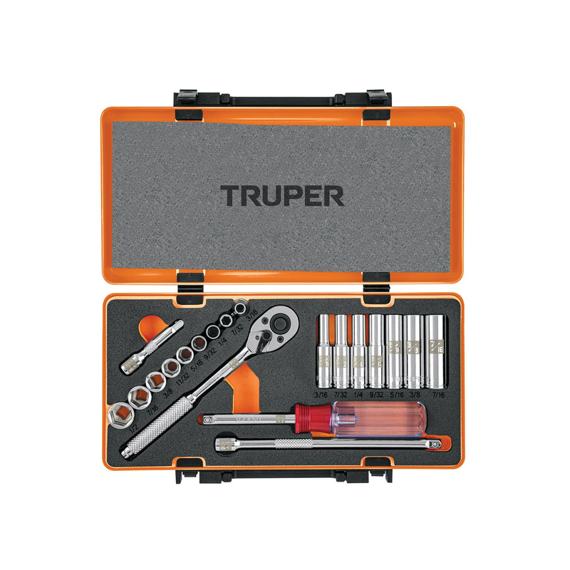 Juego de autoclé, cuadro 1/4", 20 piezas, Standard