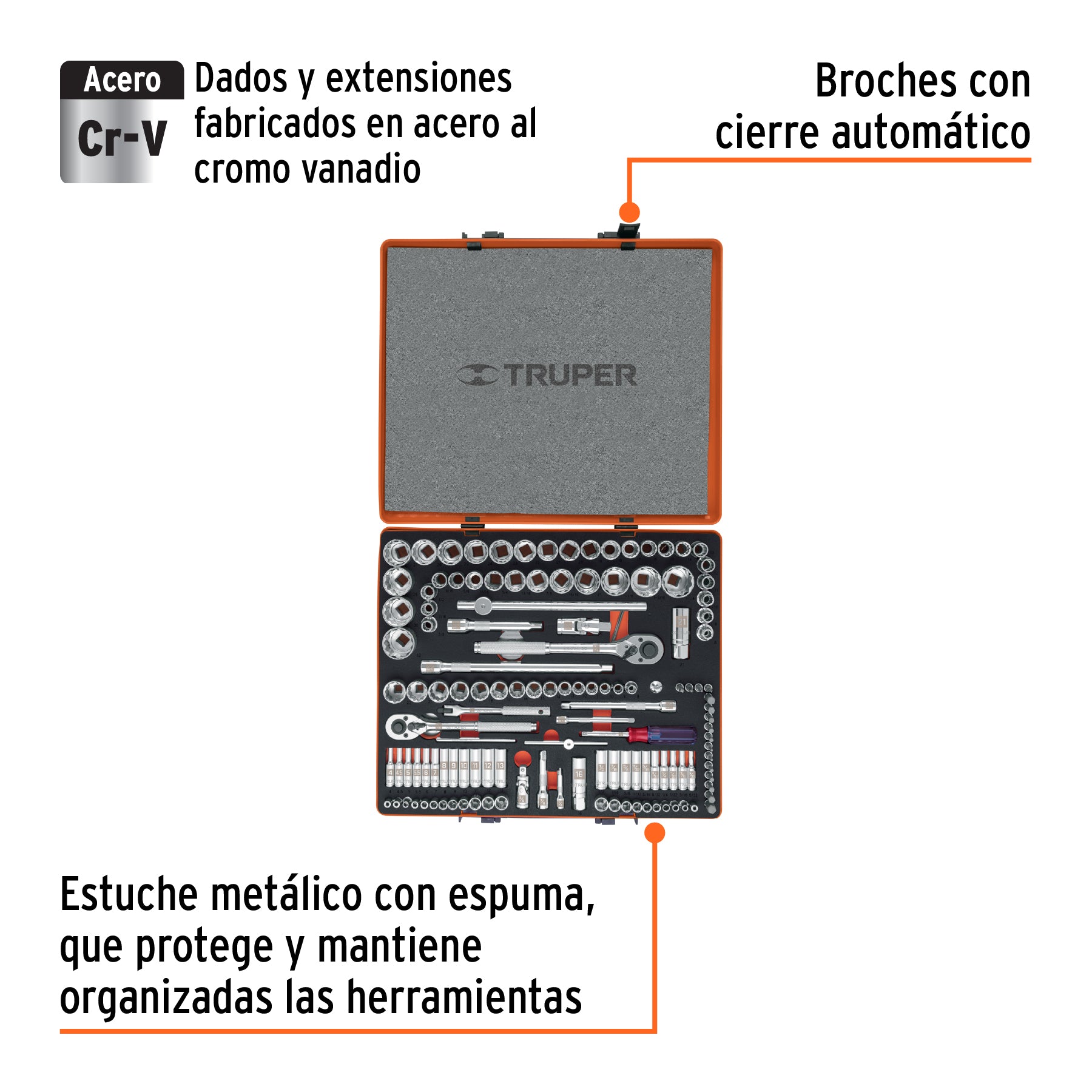 Juego de autoclé, 135 piezas, standard y milimétricos