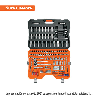 Juego autoclé, cuadro 1/4, 3/8 y 1/2", 217 piezas, std y mm