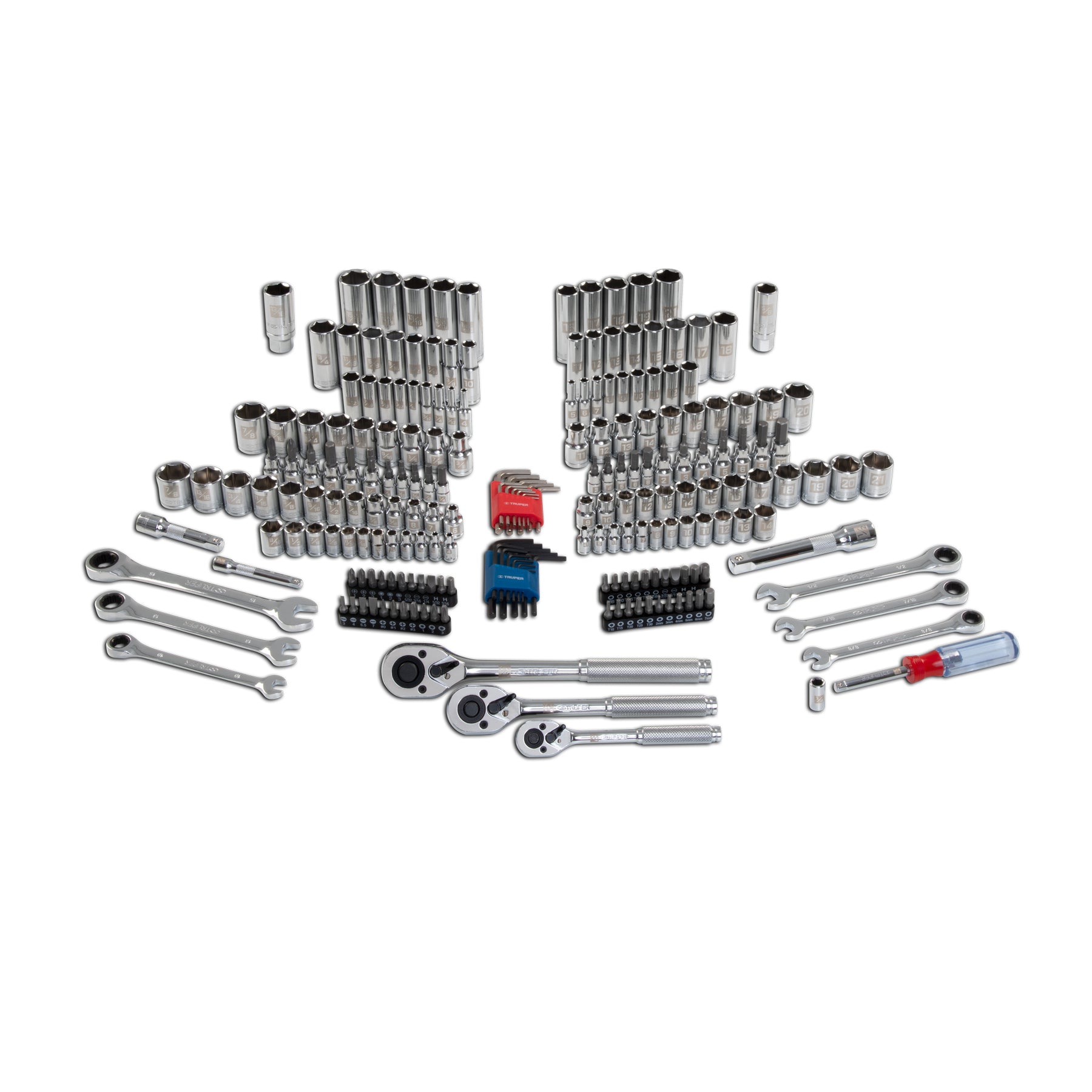 Juego autoclé, cuadro 1/4, 3/8 y 1/2", 217 piezas, std y mm