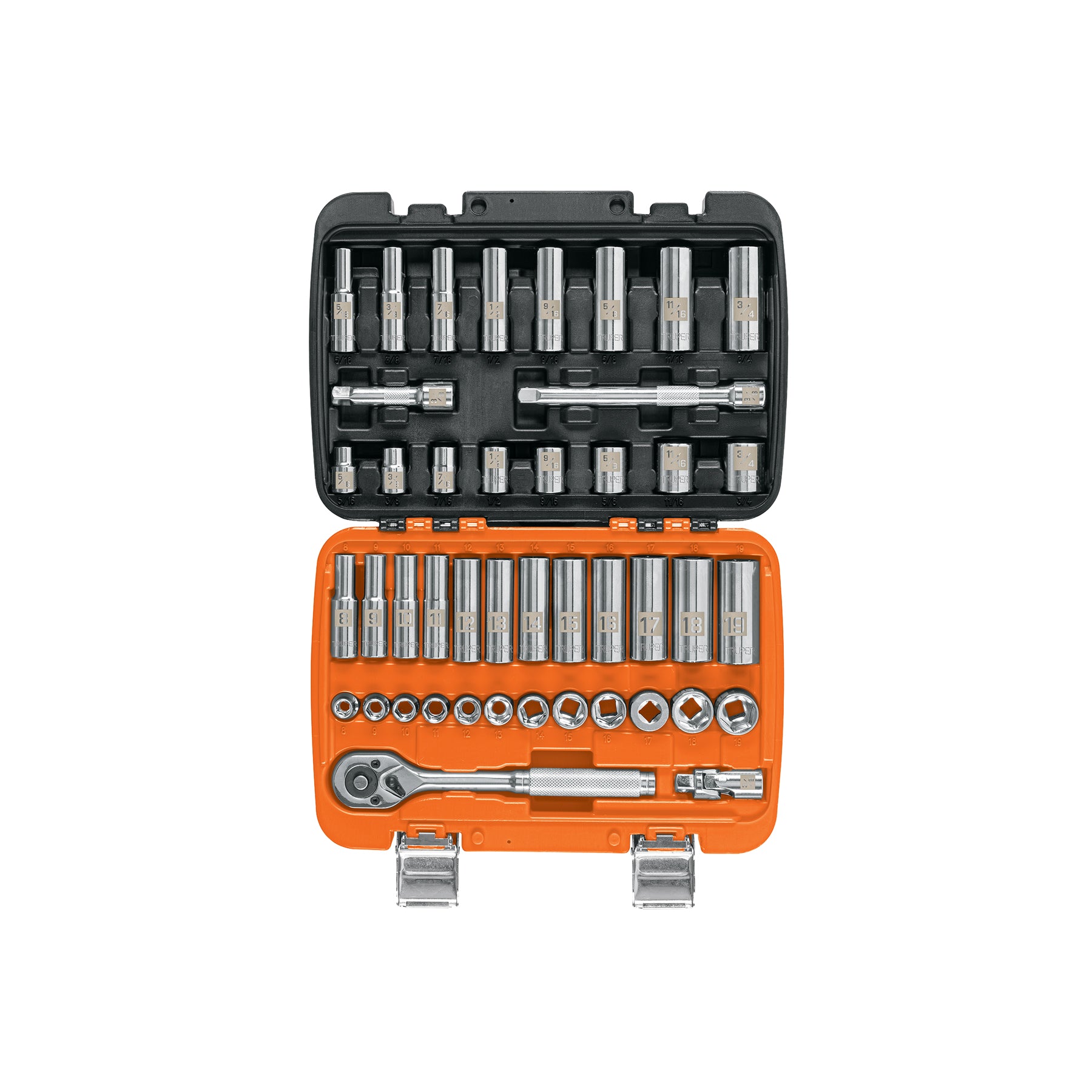 Juego de 45 herramientas cuadro 3/8' std y mm para mecánico